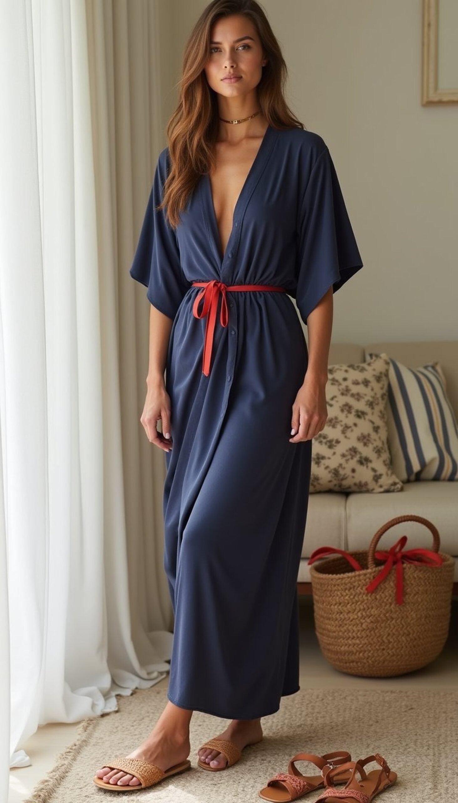 Swimsuit cover-up turned chic sarong skirt