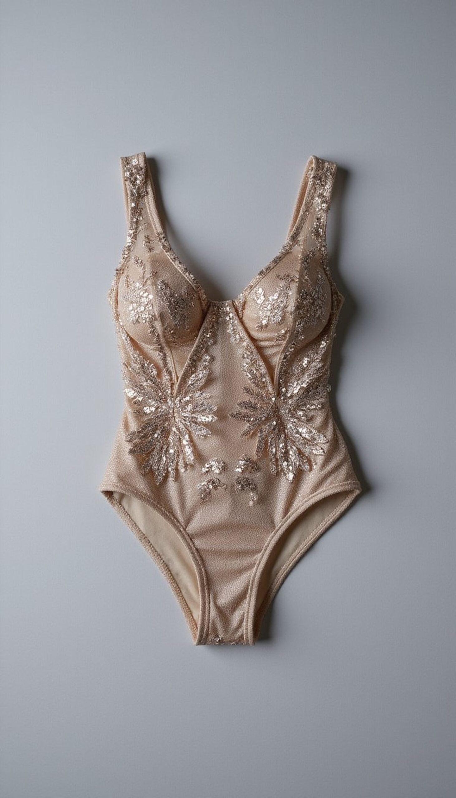 Metallic Mesh Bodysuit with Appliqués for Parades