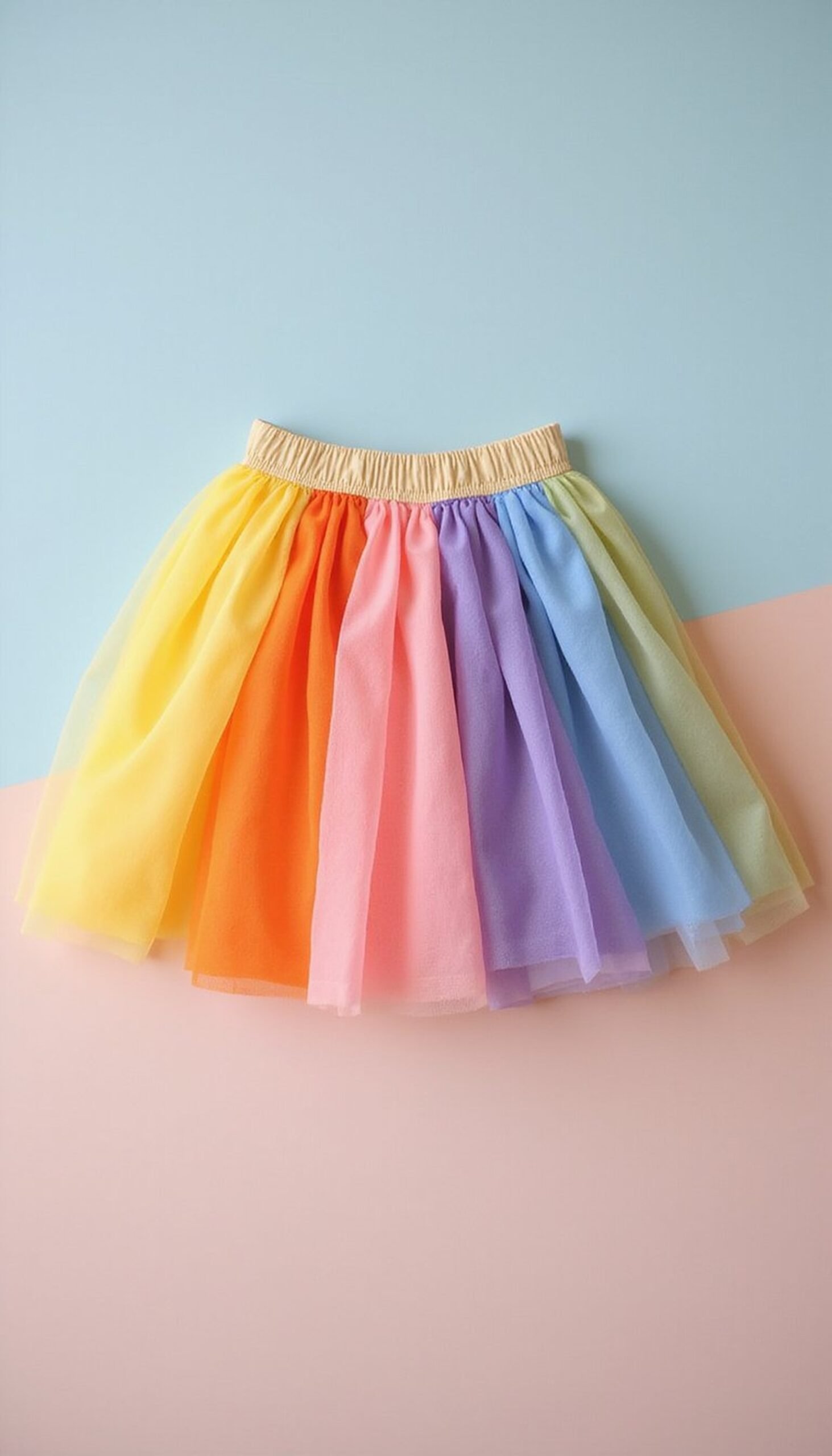 Rainbow Tulle Skirt with Layered Textures
