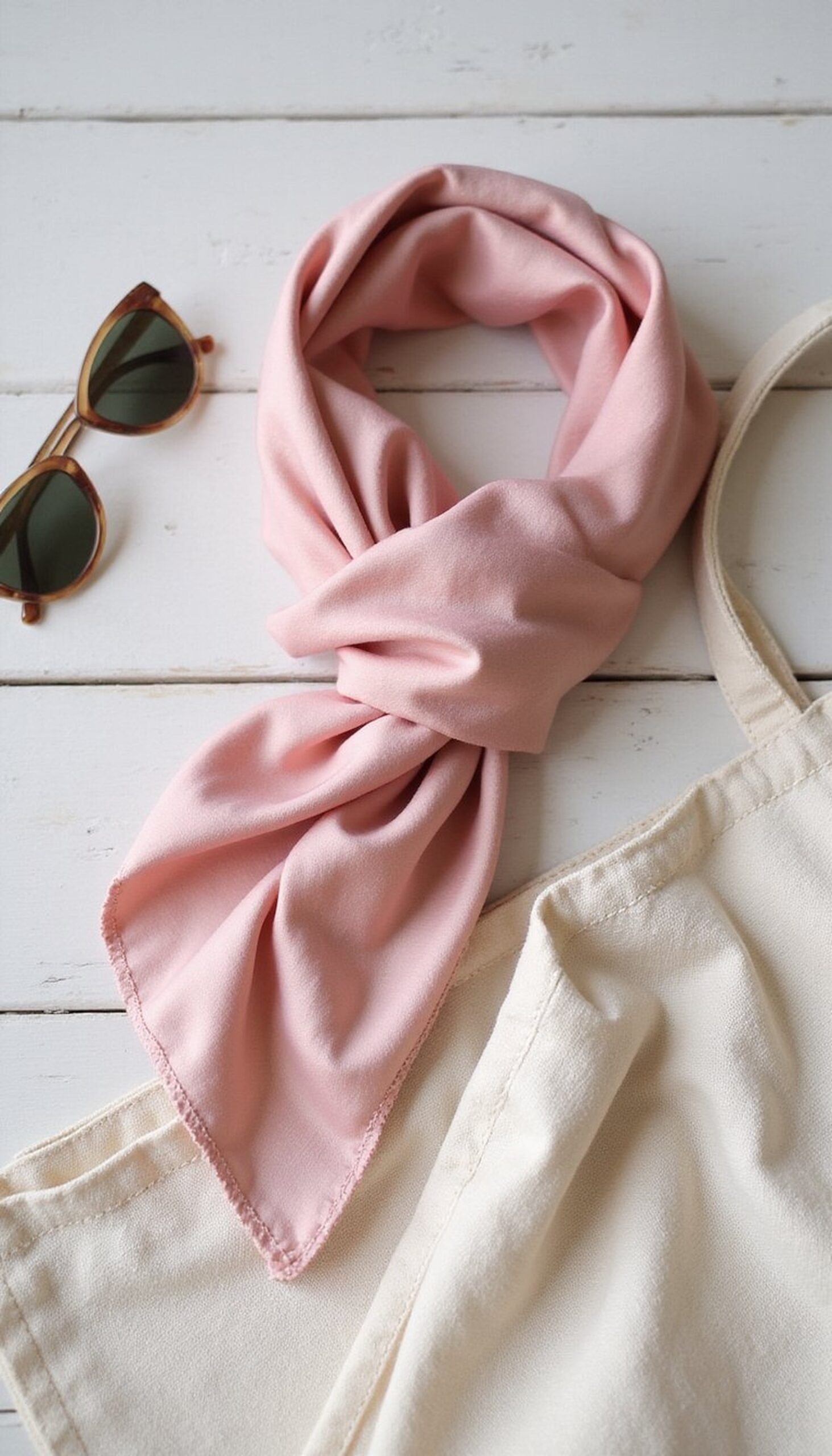 Satin headscarf styled three ways for sunny days