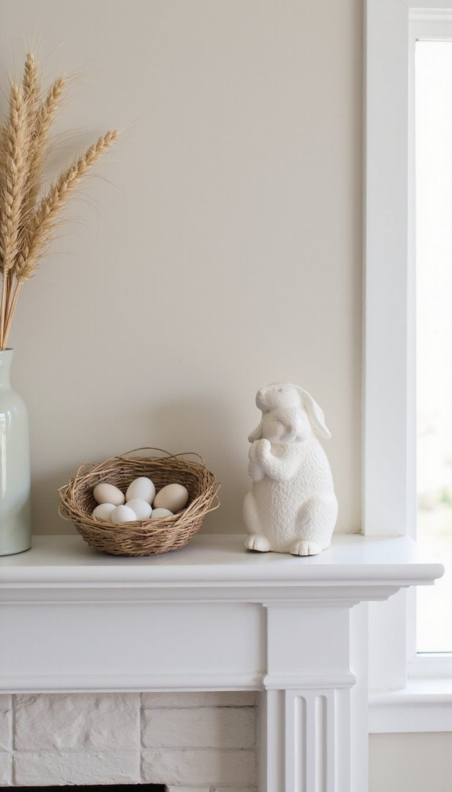 Sweet bunny nest vignette for spring