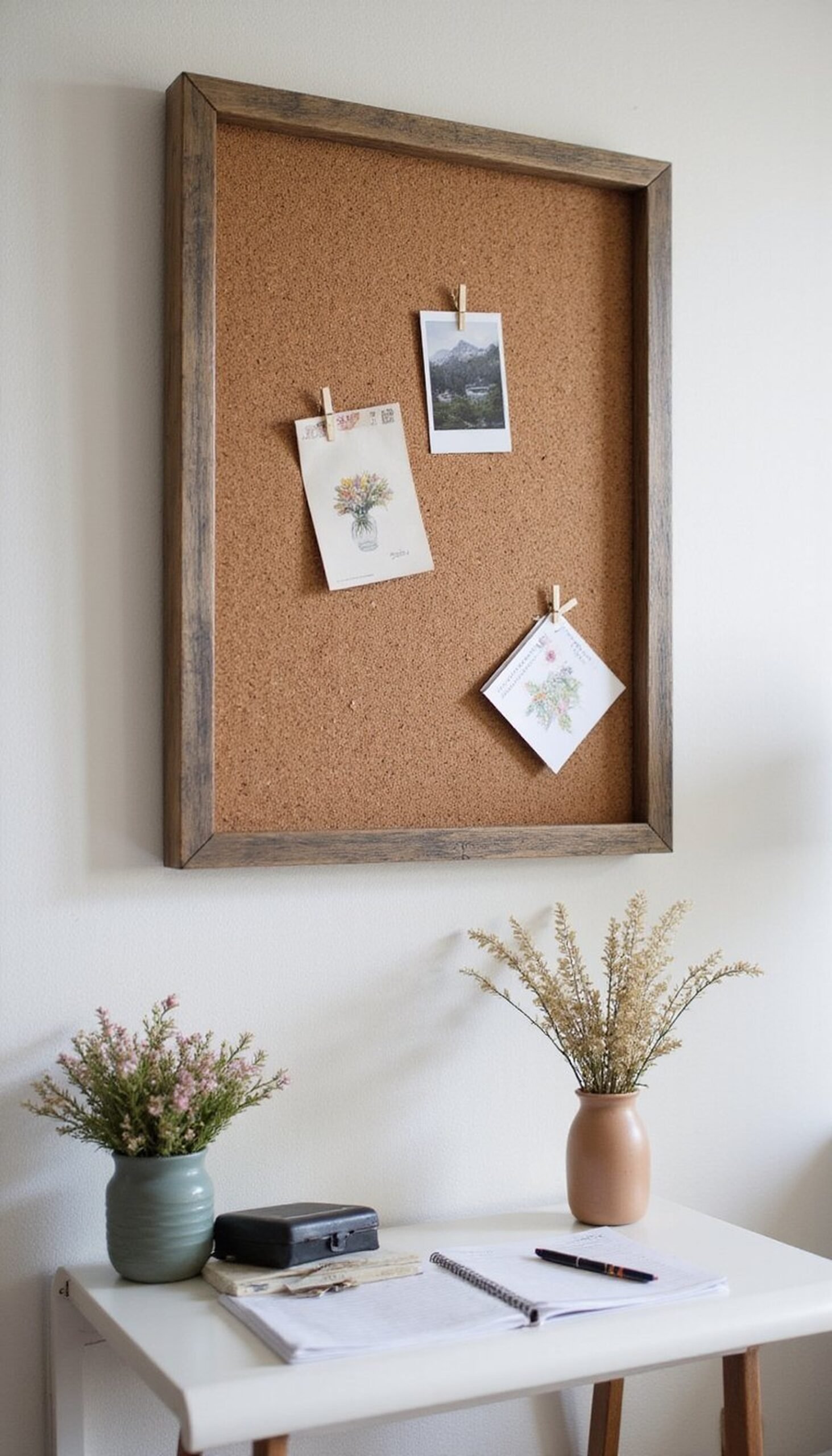 Cork bulletin board for the home office