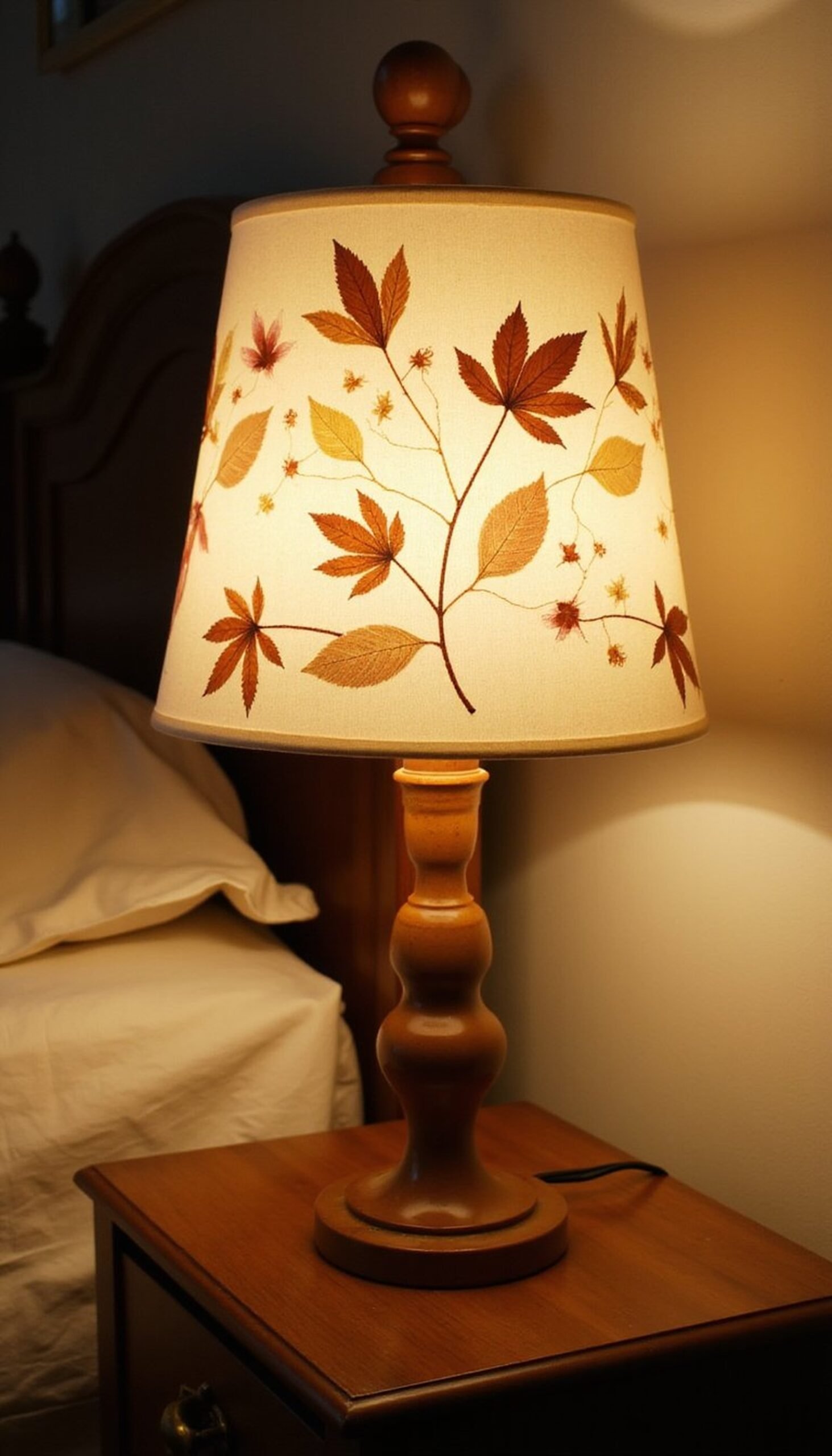 Pressed flower lampshade — delicate and green