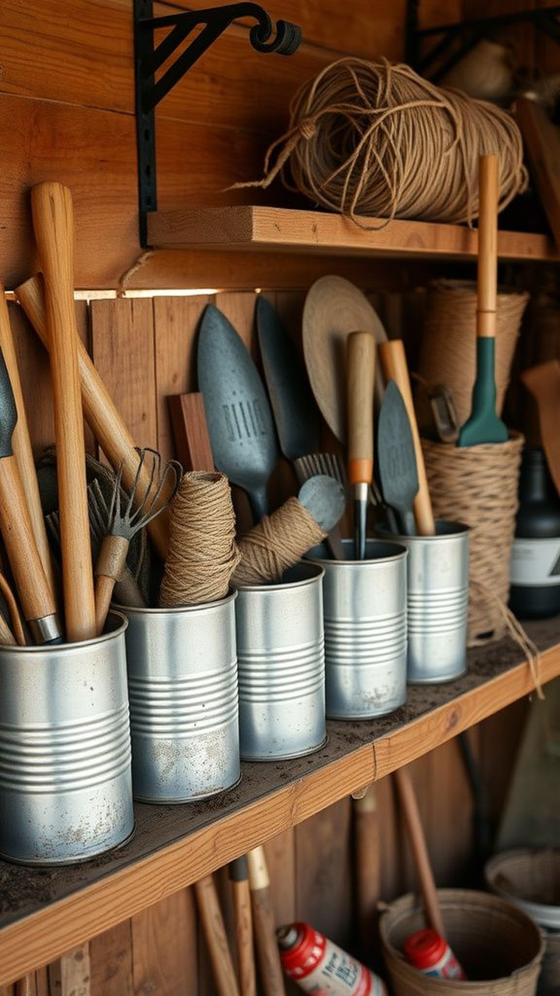 Garden tool caddy for a bustling shed corner