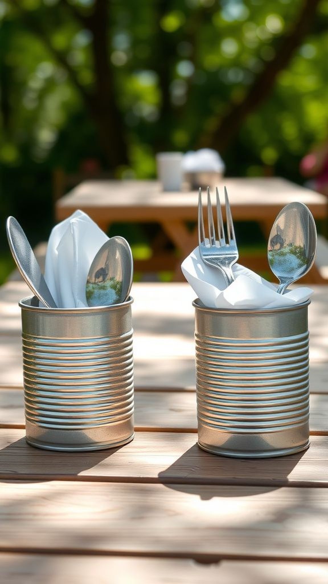 Napkin and cutlery holder for outdoor dining