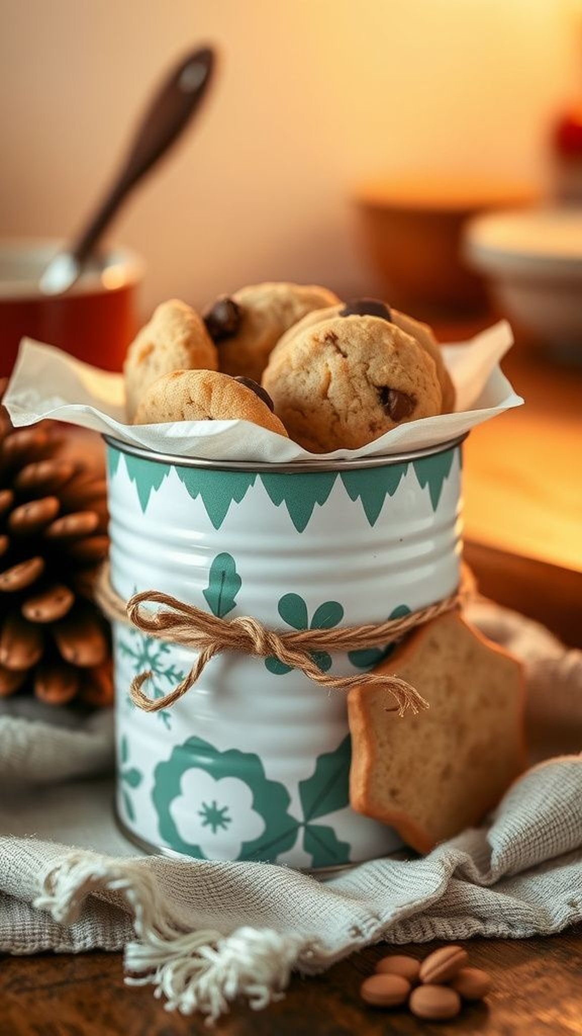 Painted gift tins filled with small treats