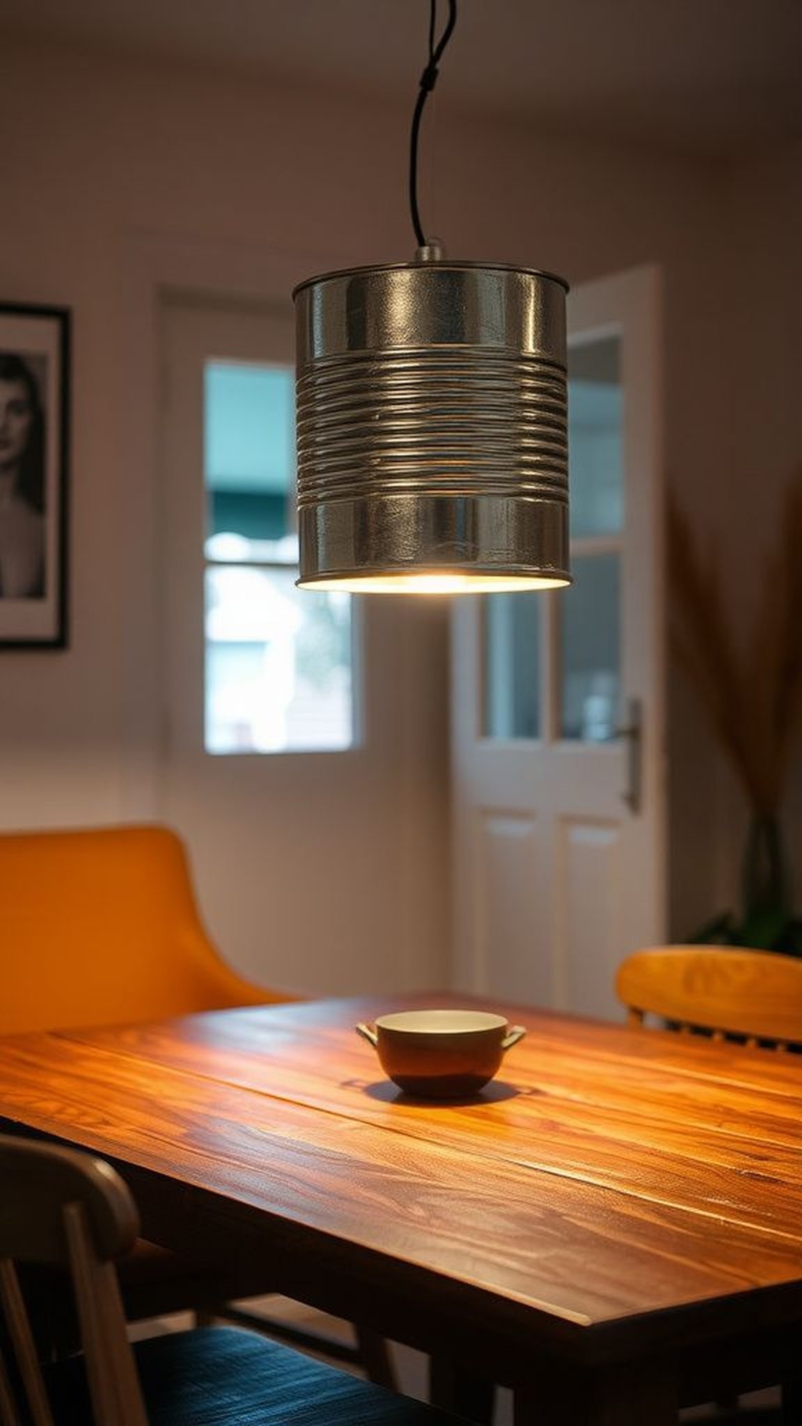 Pendant lamp made from an upcycled large can