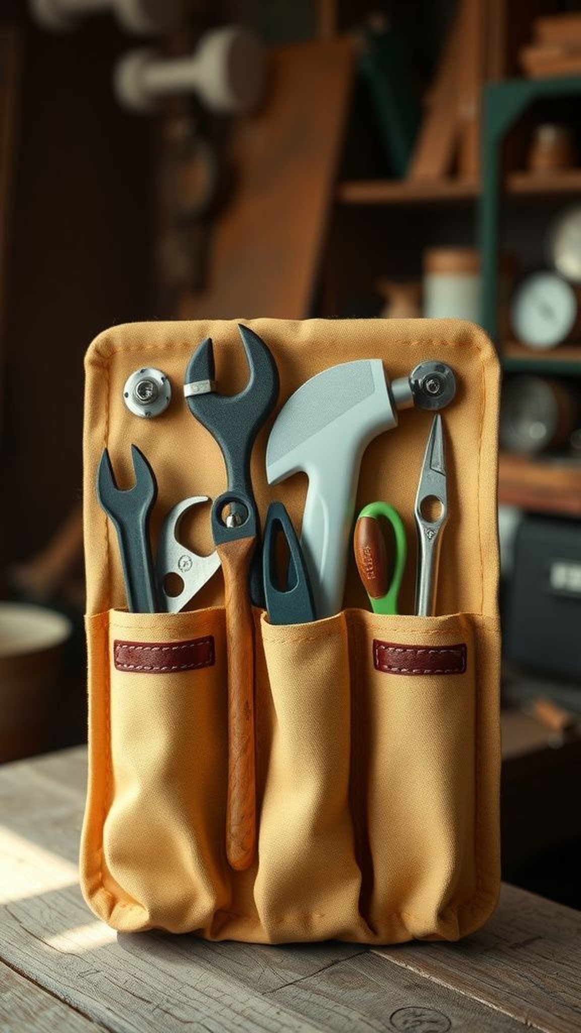 Bespoke tool roll with labeled pockets