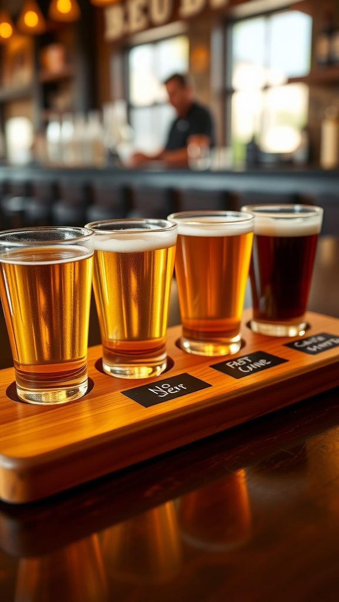 DIY beer tasting flight with chalk labels