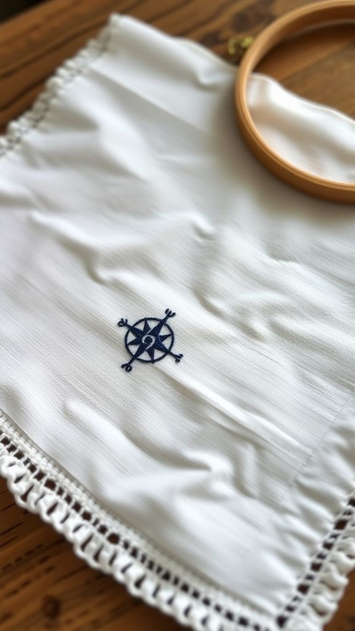 Embroidered handkerchief with a small motif