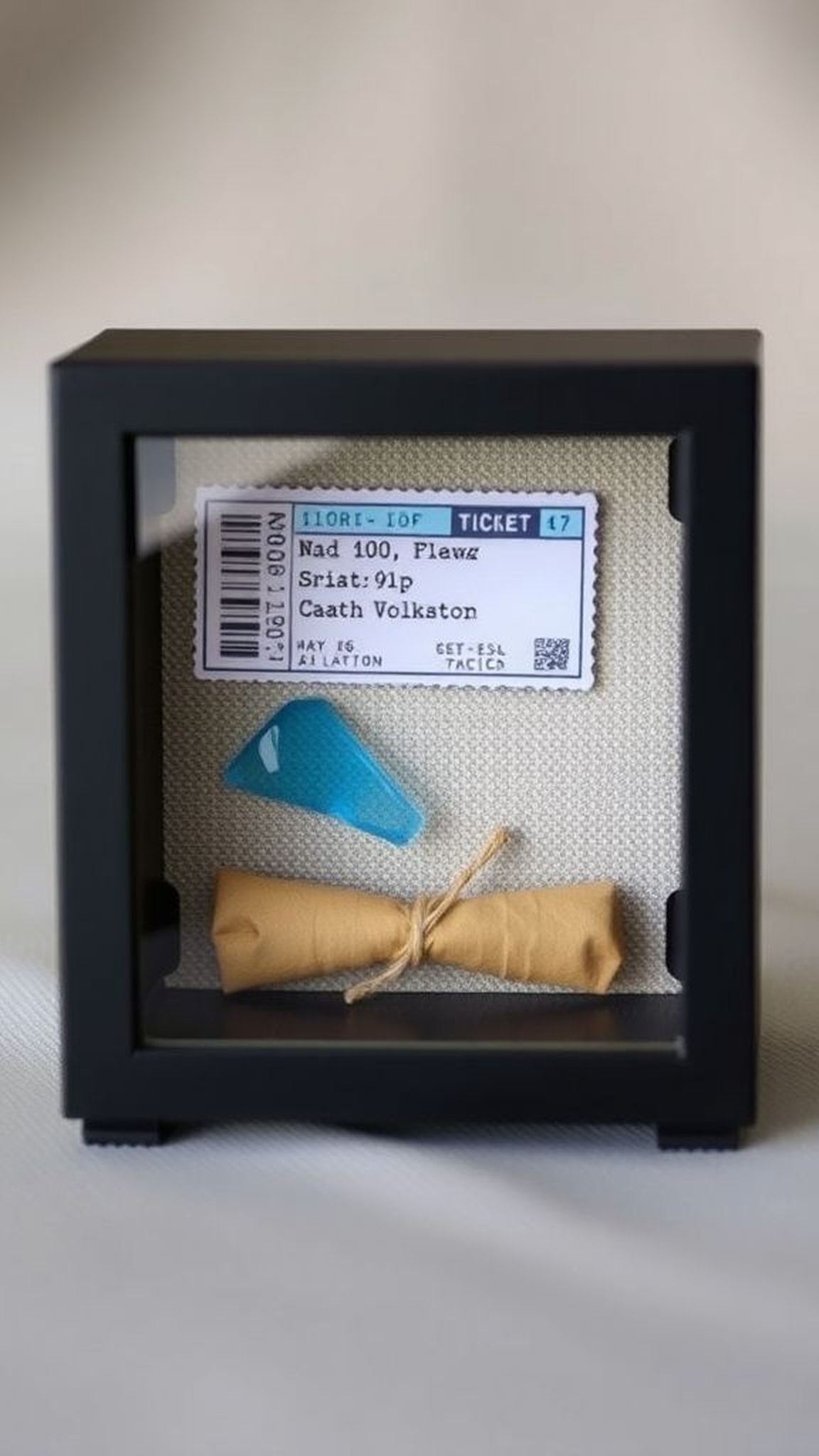 Mini shadow box of keepsake items