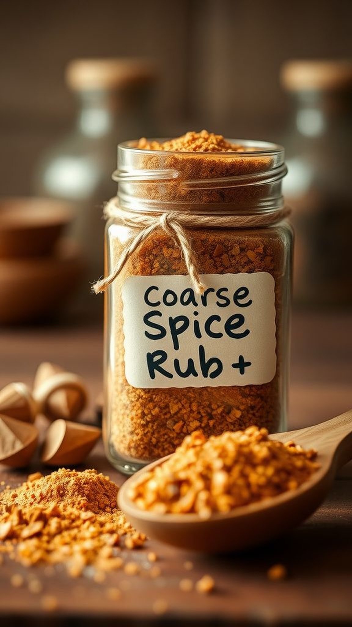 Personalized spice rub in apothecary jar