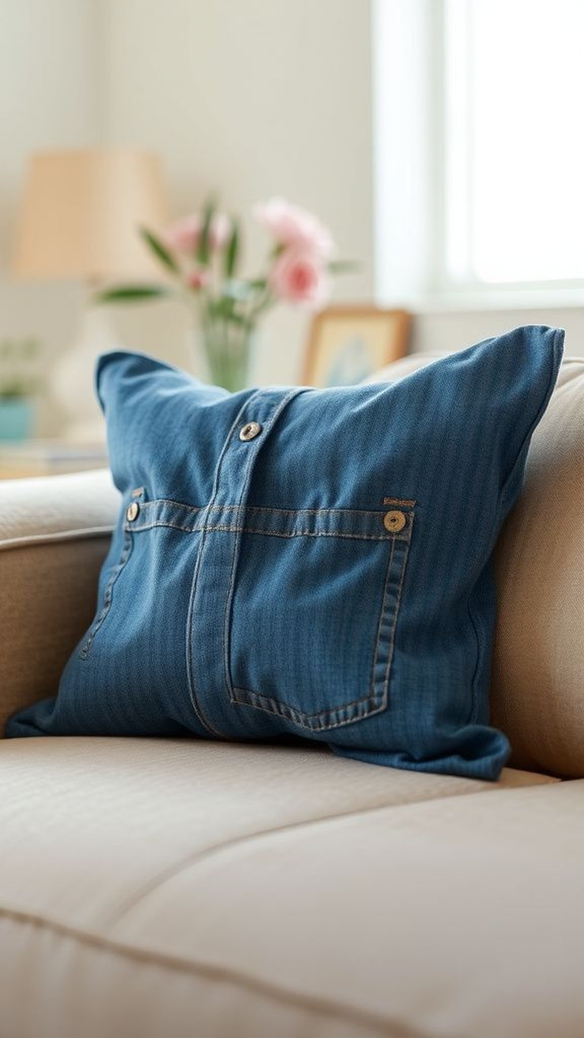 Upcycled shirt turned into a pocket pillow