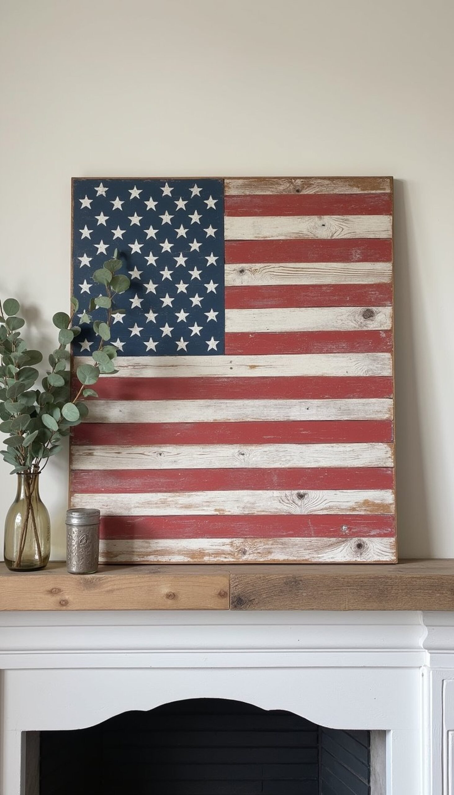 Hand-Painted Wooden Flag Plank Sign