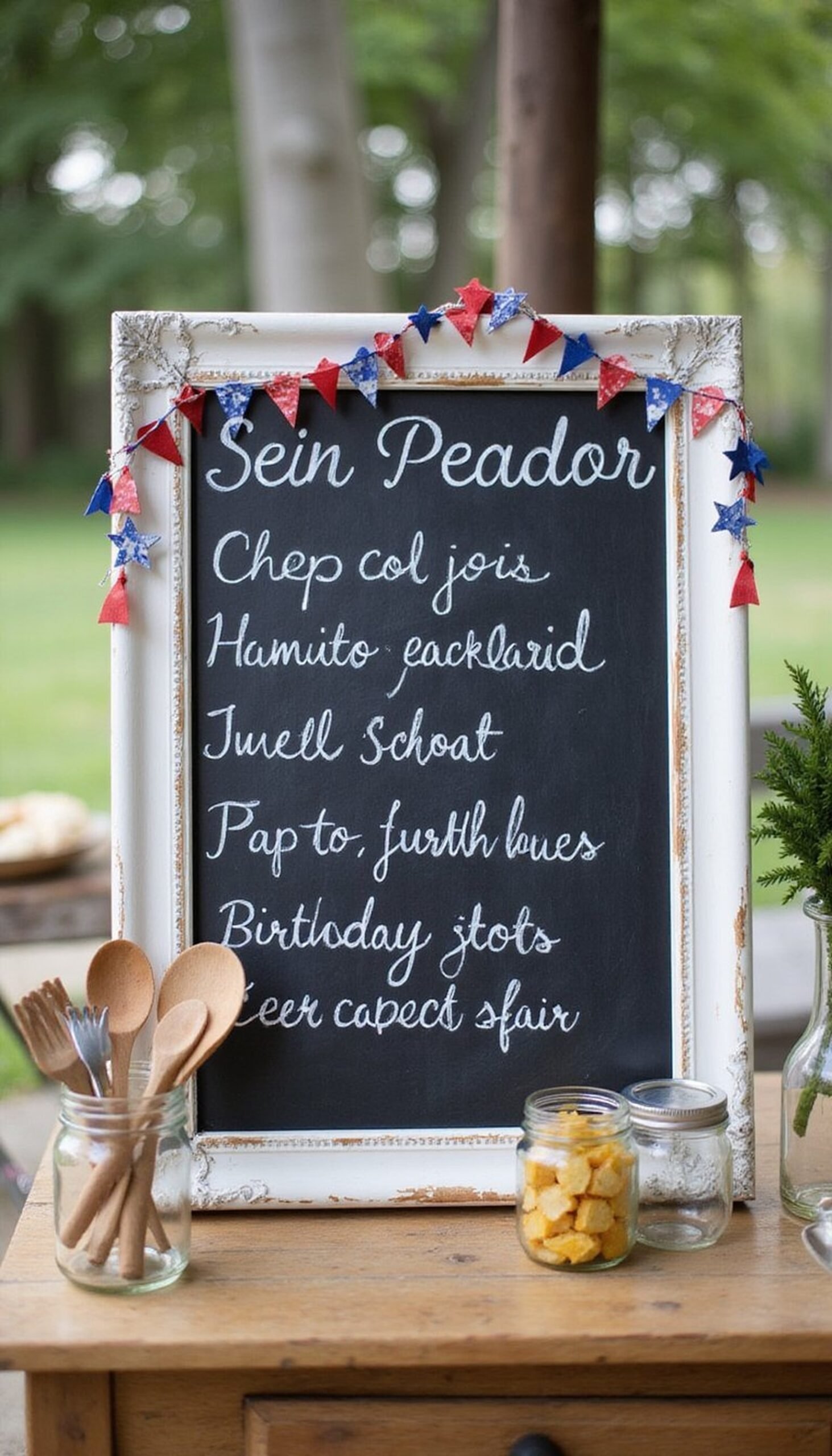 Patriotic Chalkboard Menu for Backyard Parties