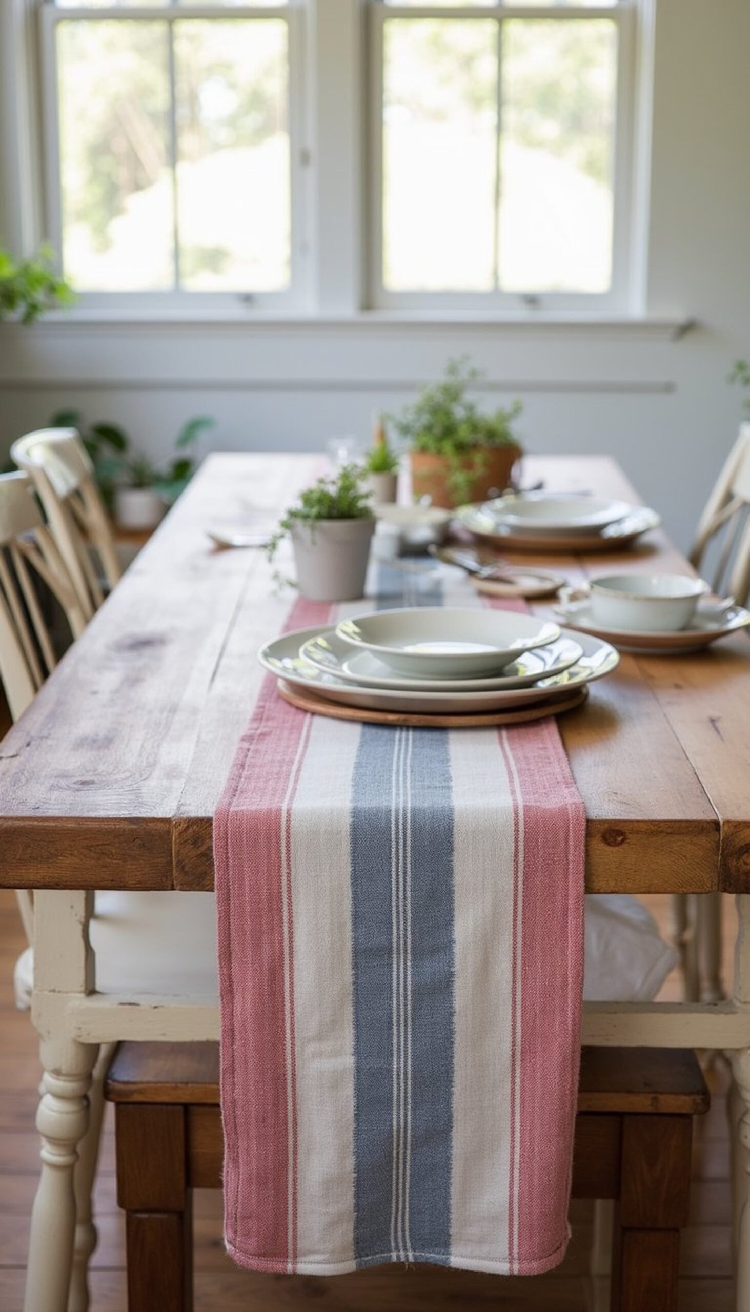 Patriotic Table Runner from Upcycled Fabric