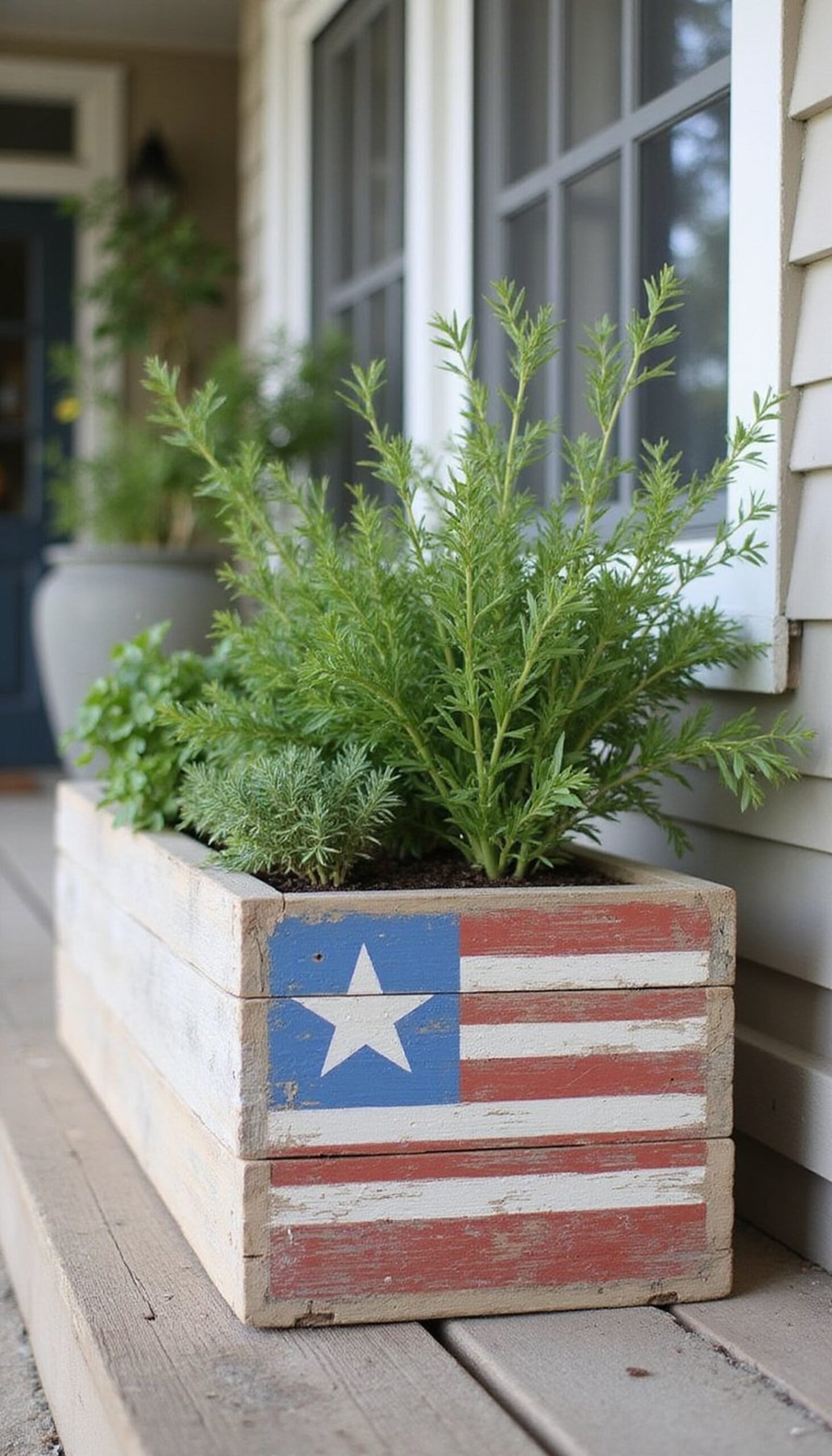 Rustic Flag Planter from Reclaimed Wood