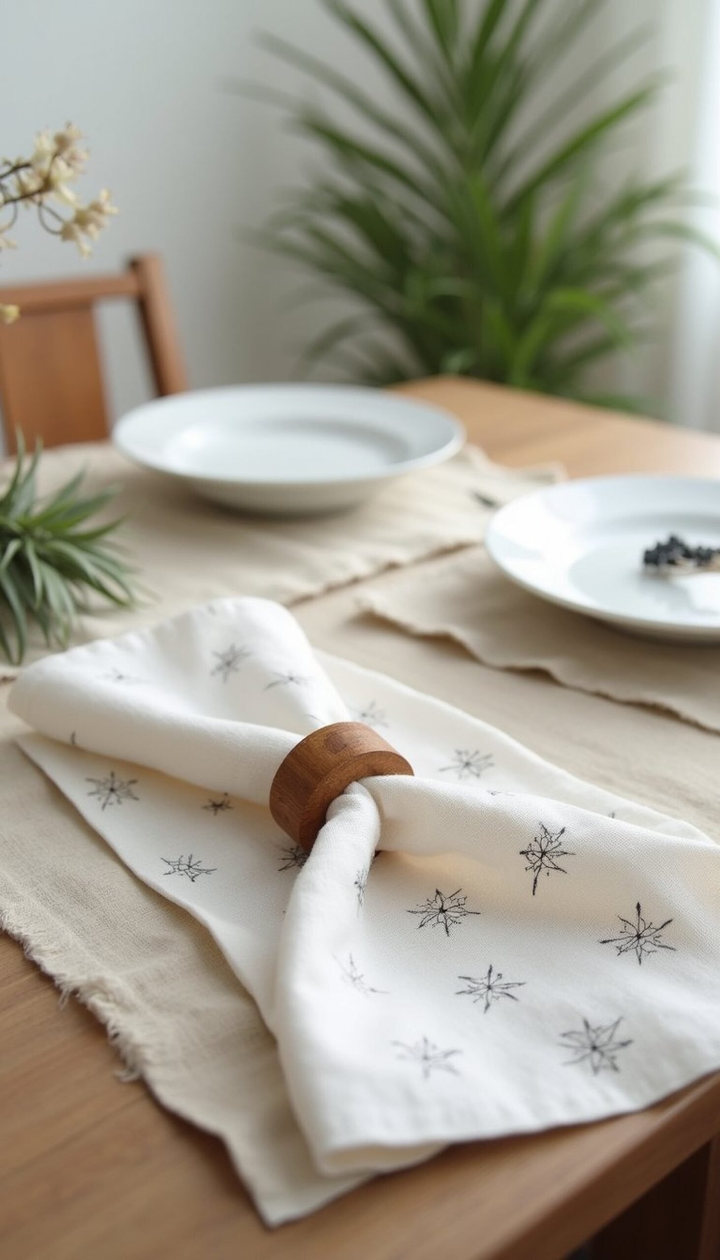 Stamped Napkins with Star Motifs