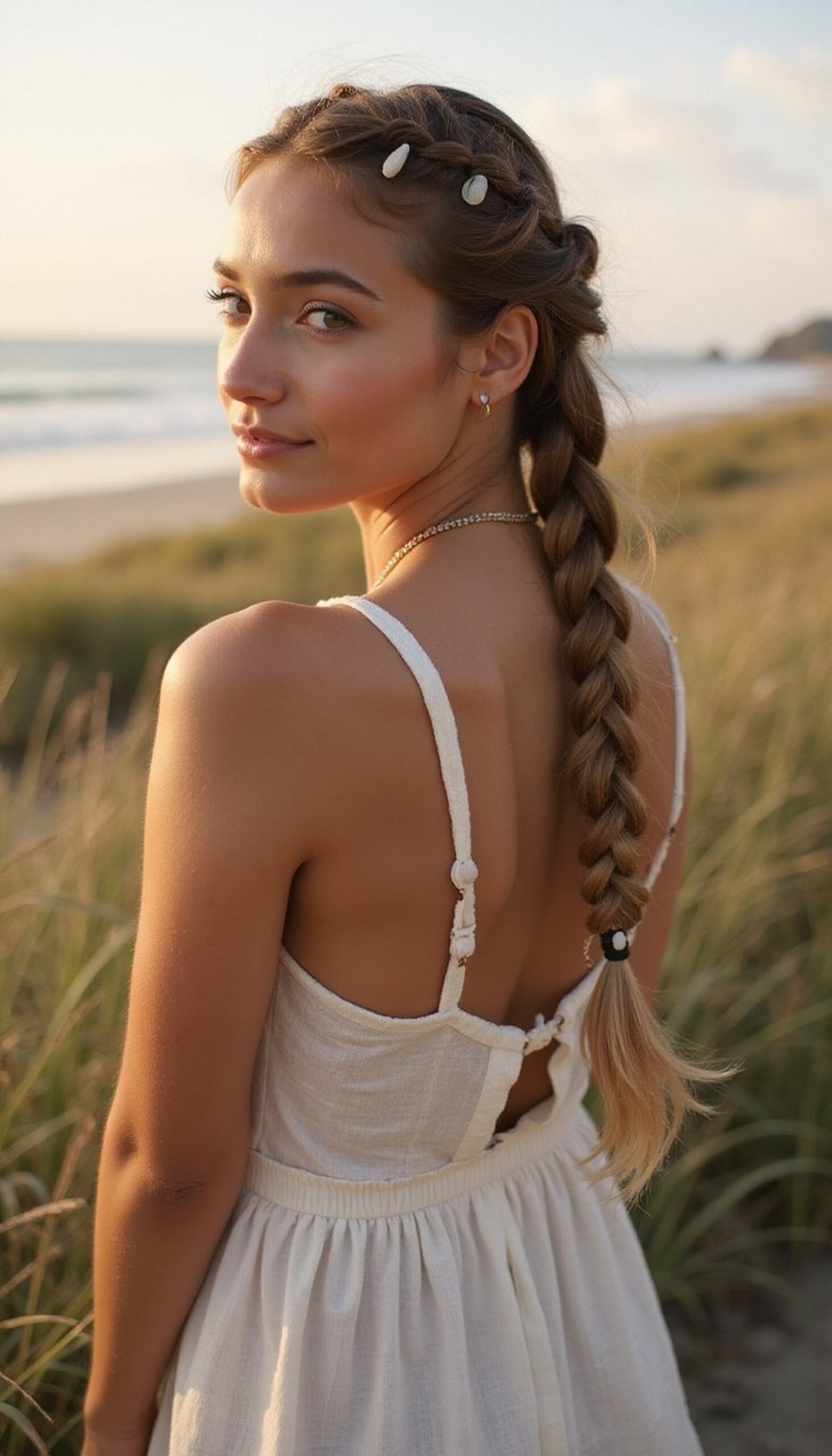 Boho Milkmaid Braids With Shell Pins