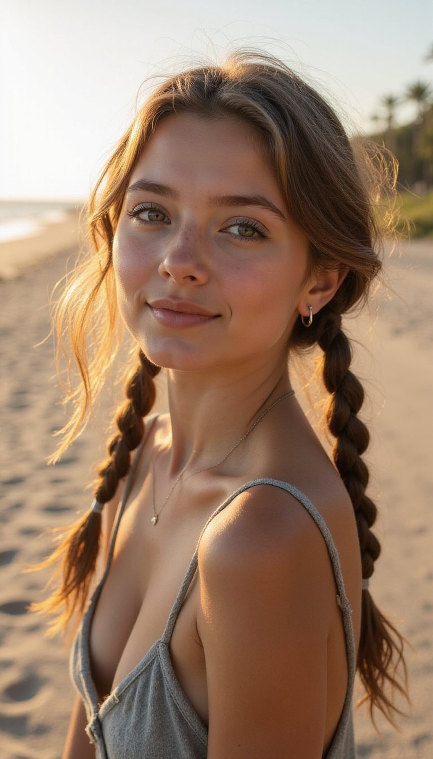 Carefree Low Pigtails With Beach Texture