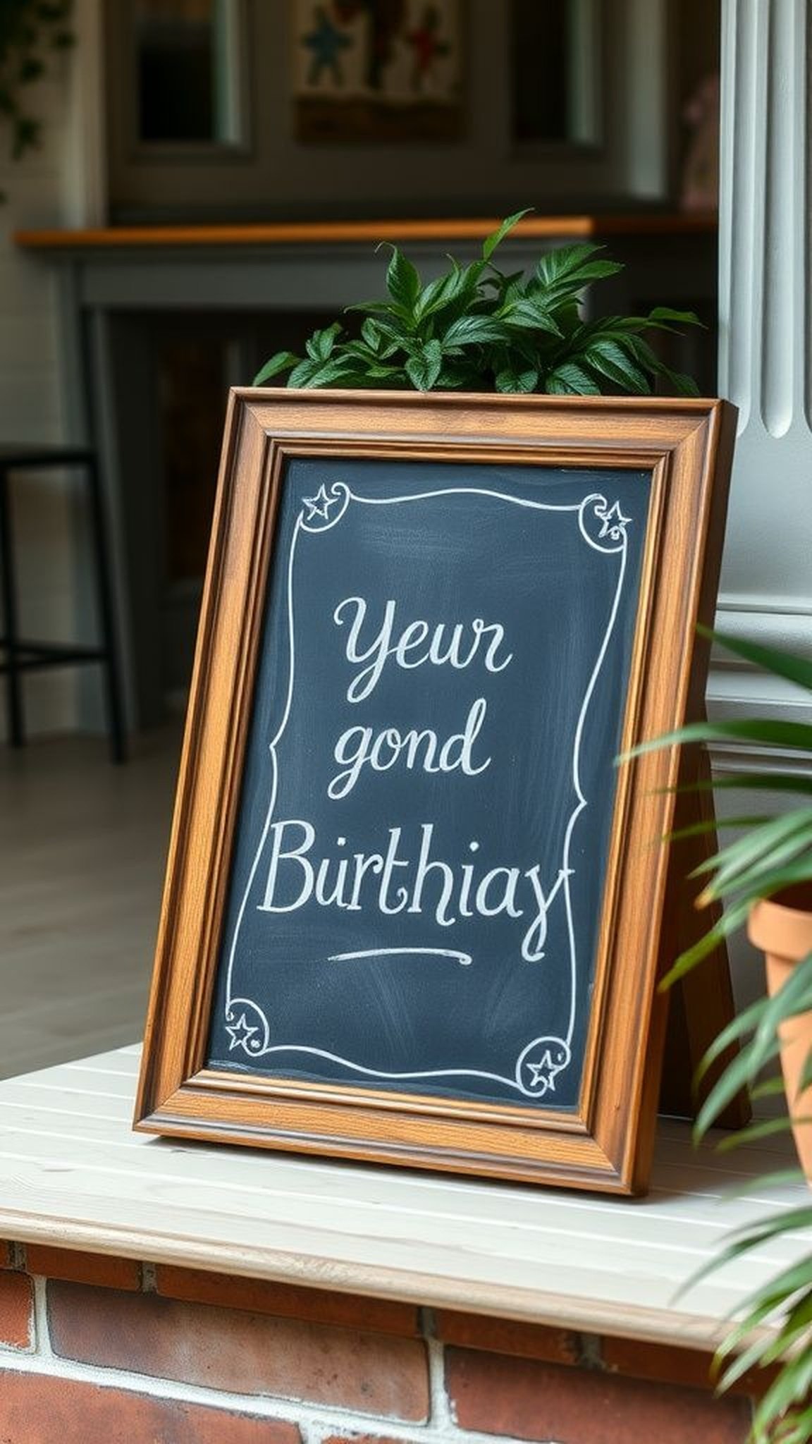 Star-spangled chalkboard sign for warm greetings