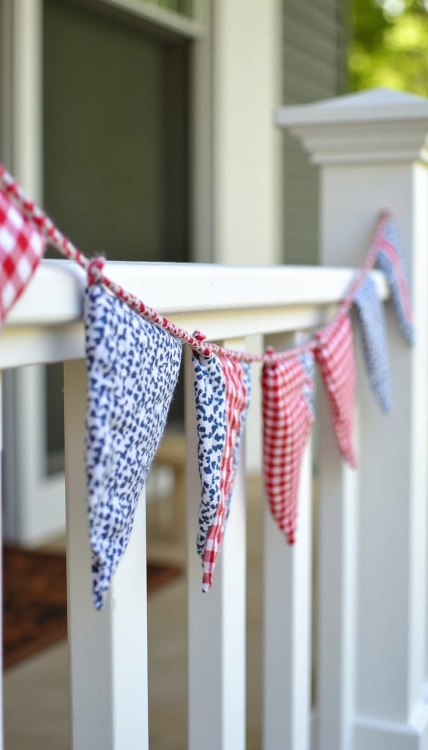 Bunting garland from scrap fabrics — quick project