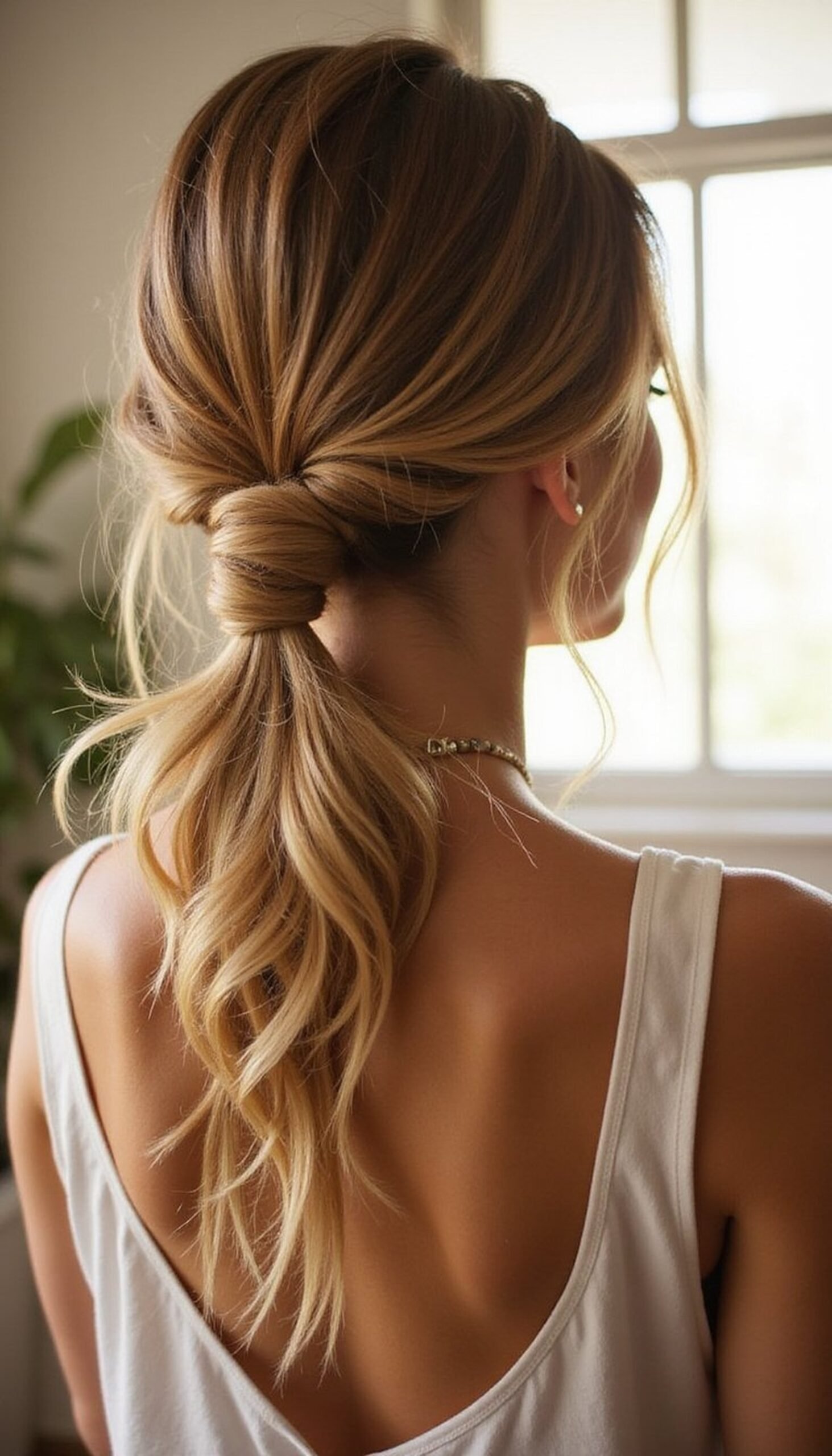 Knotted Low Pony With Twisted Side Sections