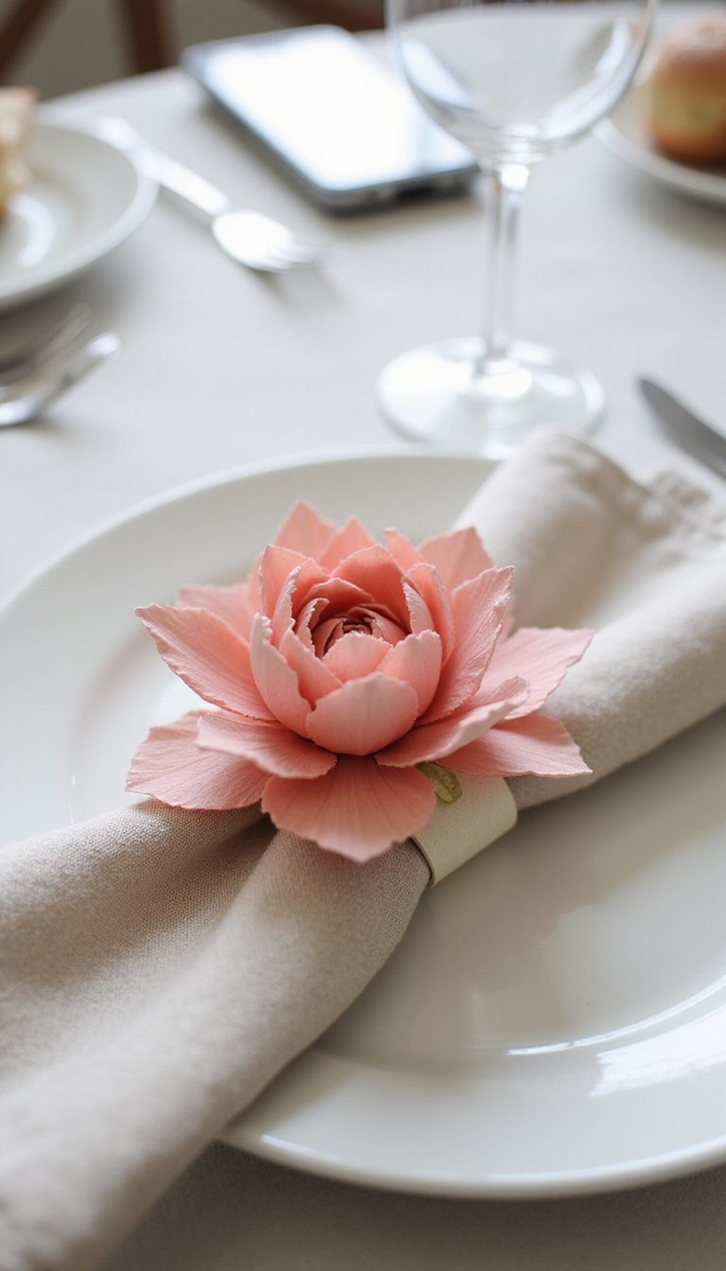 DIY Paper Flower Napkin Rings for Each Guest
