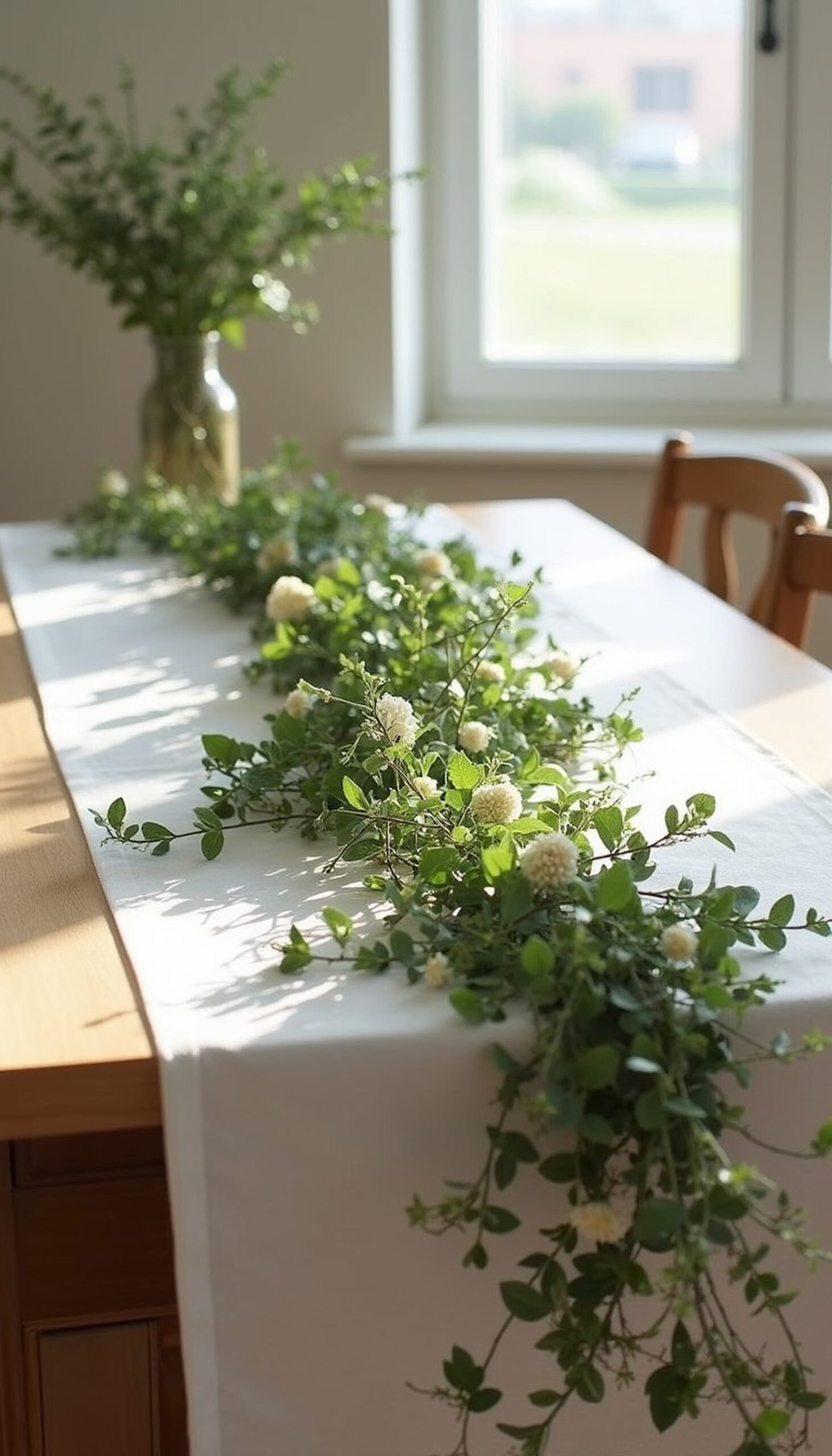 Floral Garland Draped Along Table Edge