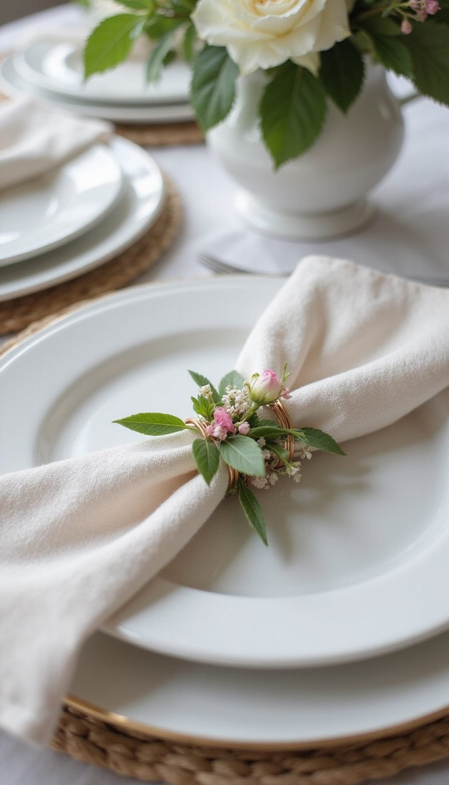 Floral Napkin Rings with Fresh Blooms