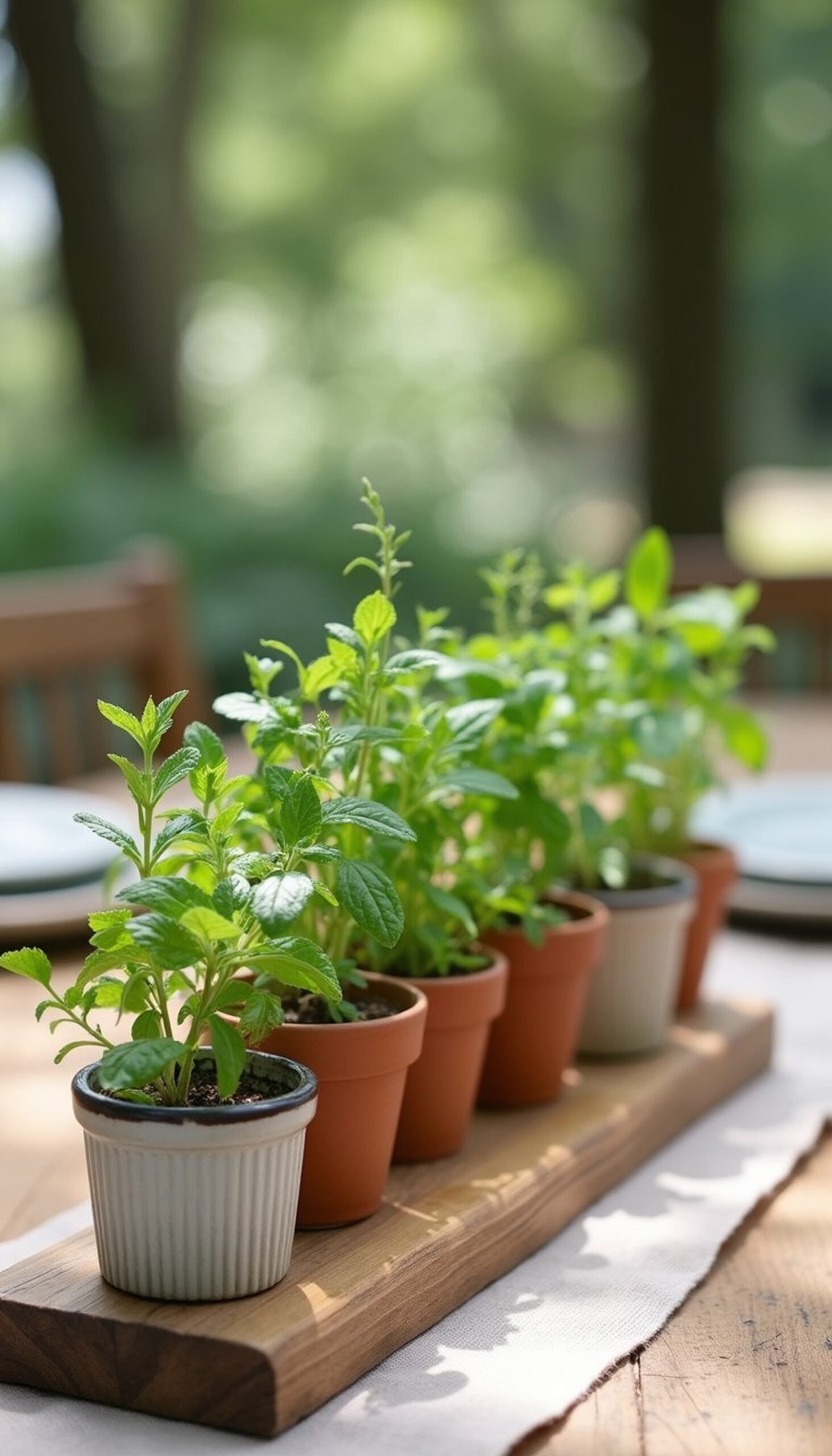 Mini Herb Centerpieces: edible and fragrant
