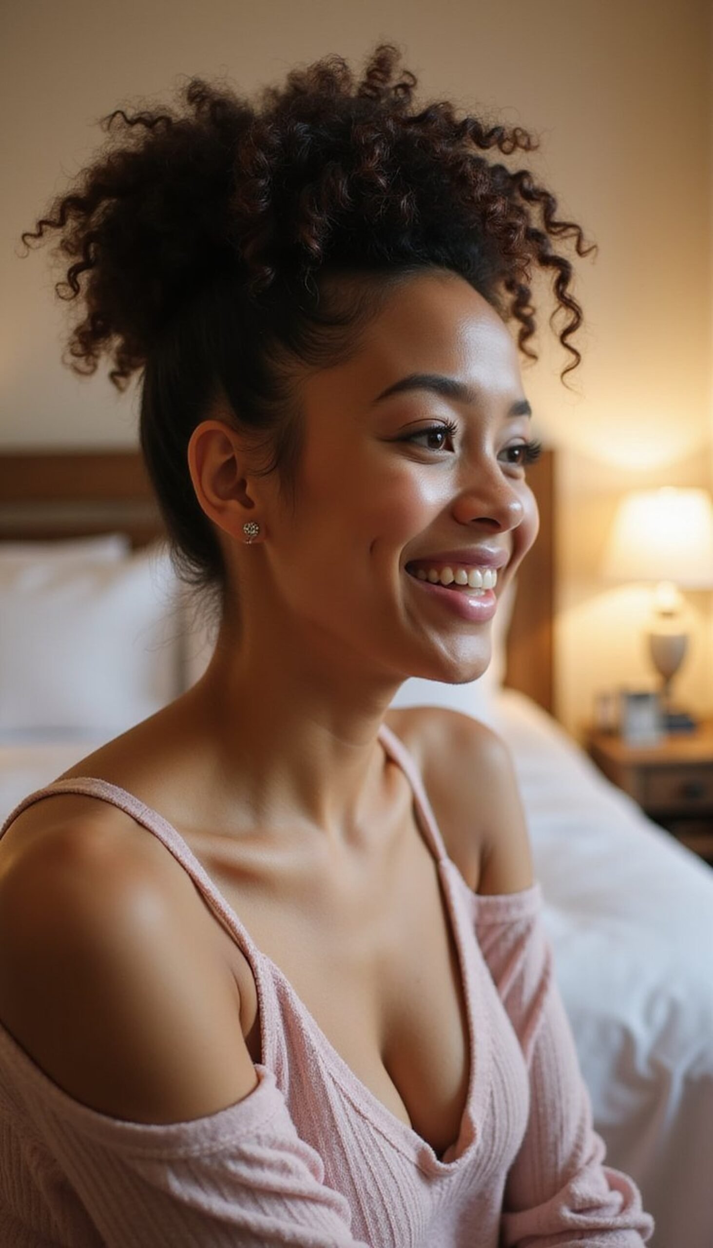 Pineapple Updo To Protect Curls Overnight