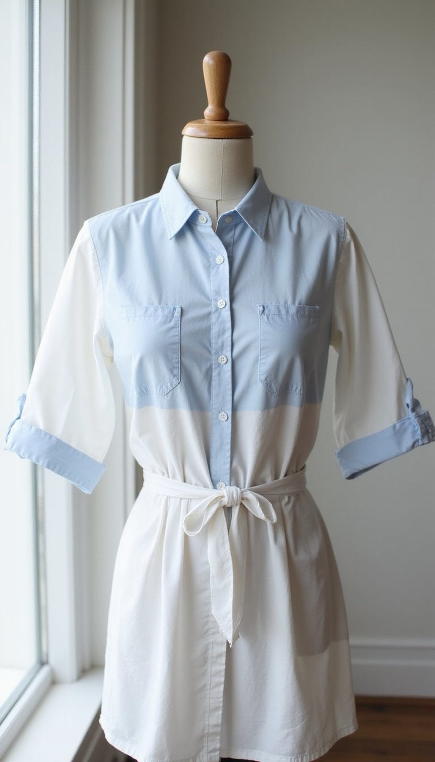 Button-Up tied dress: casual, effortless shirt look