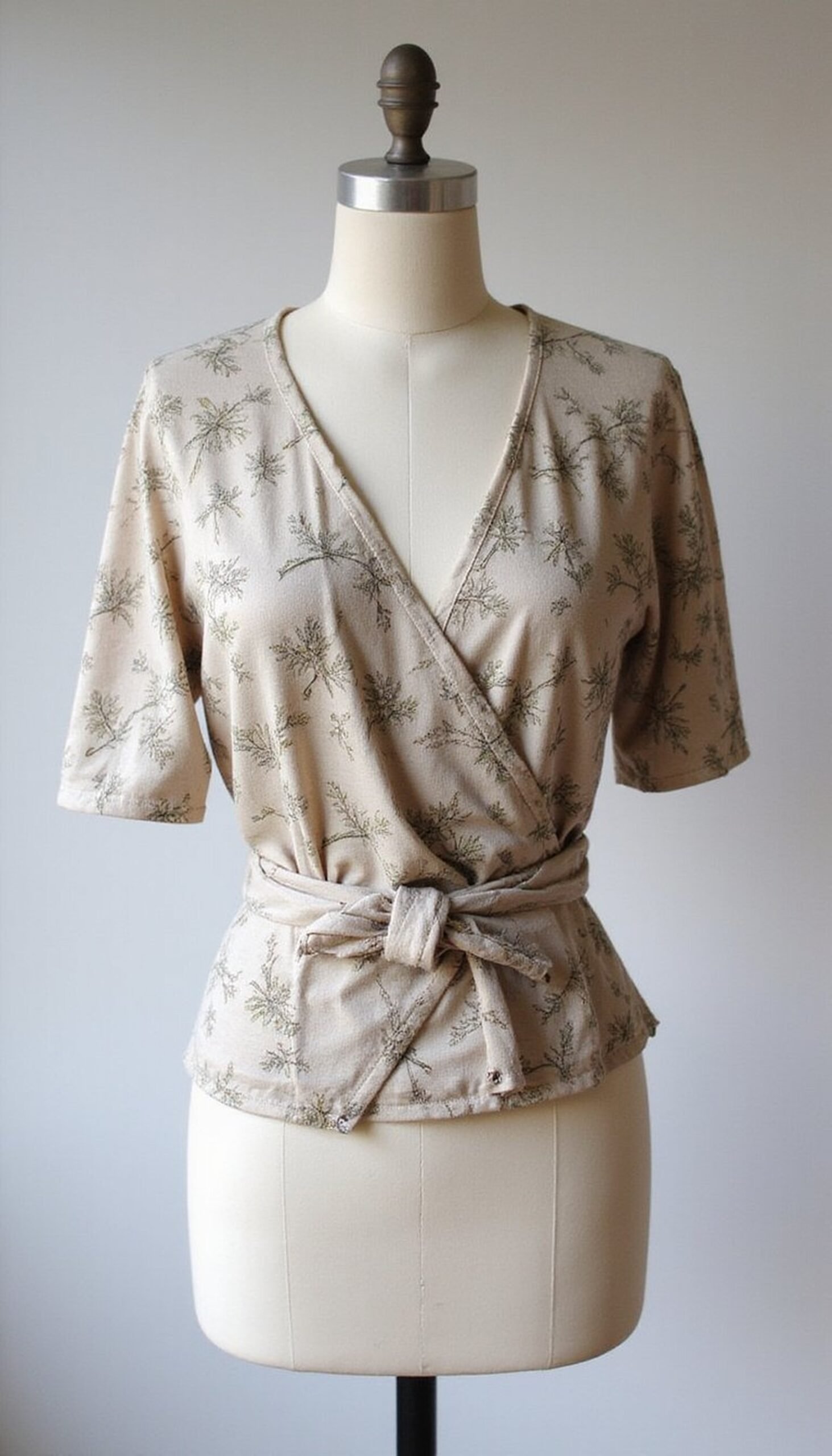 Faux Wrap Blouse from a Square Tablecloth