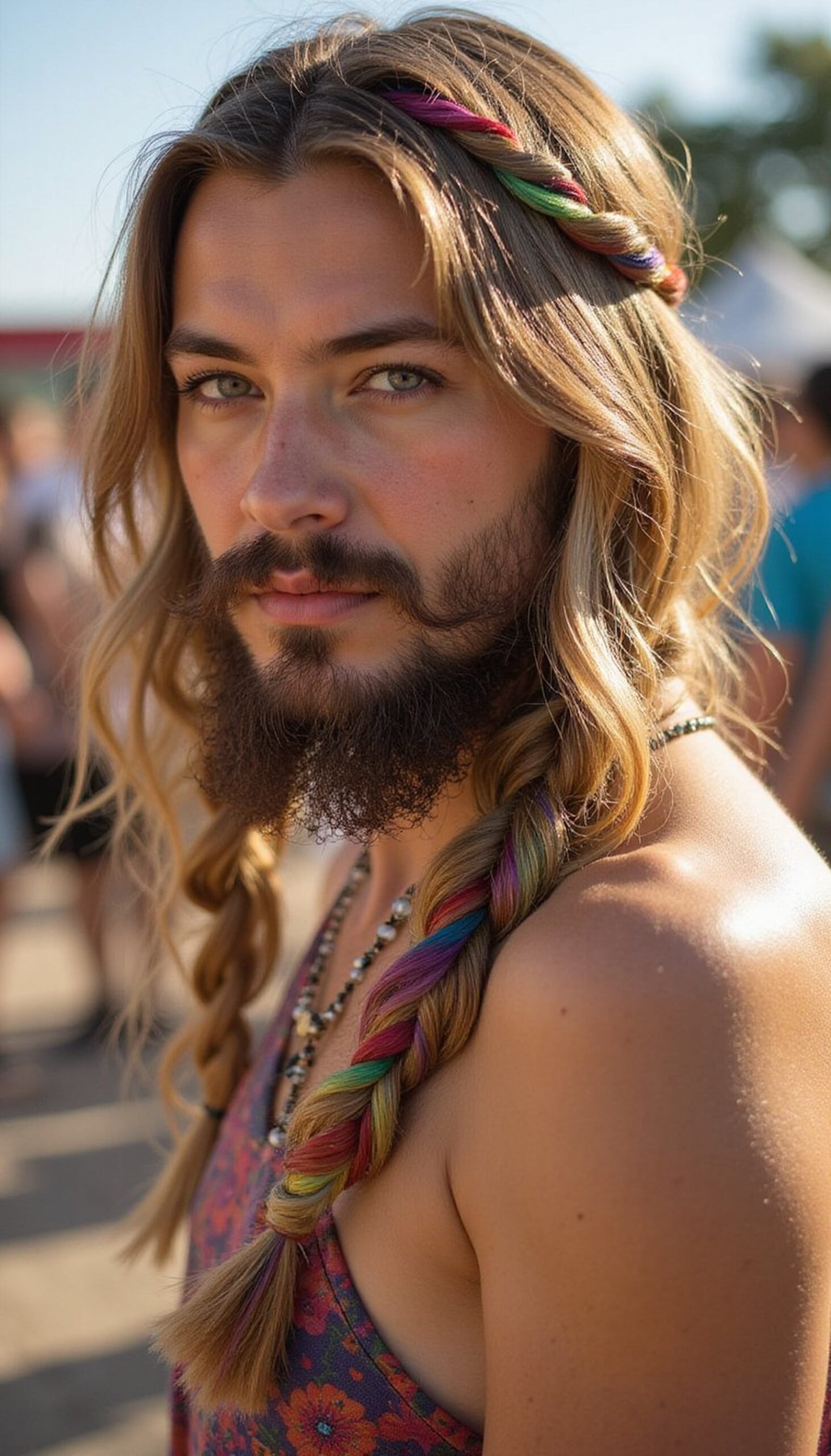 Rainbow Beard Braid For Matchy Hair Looks