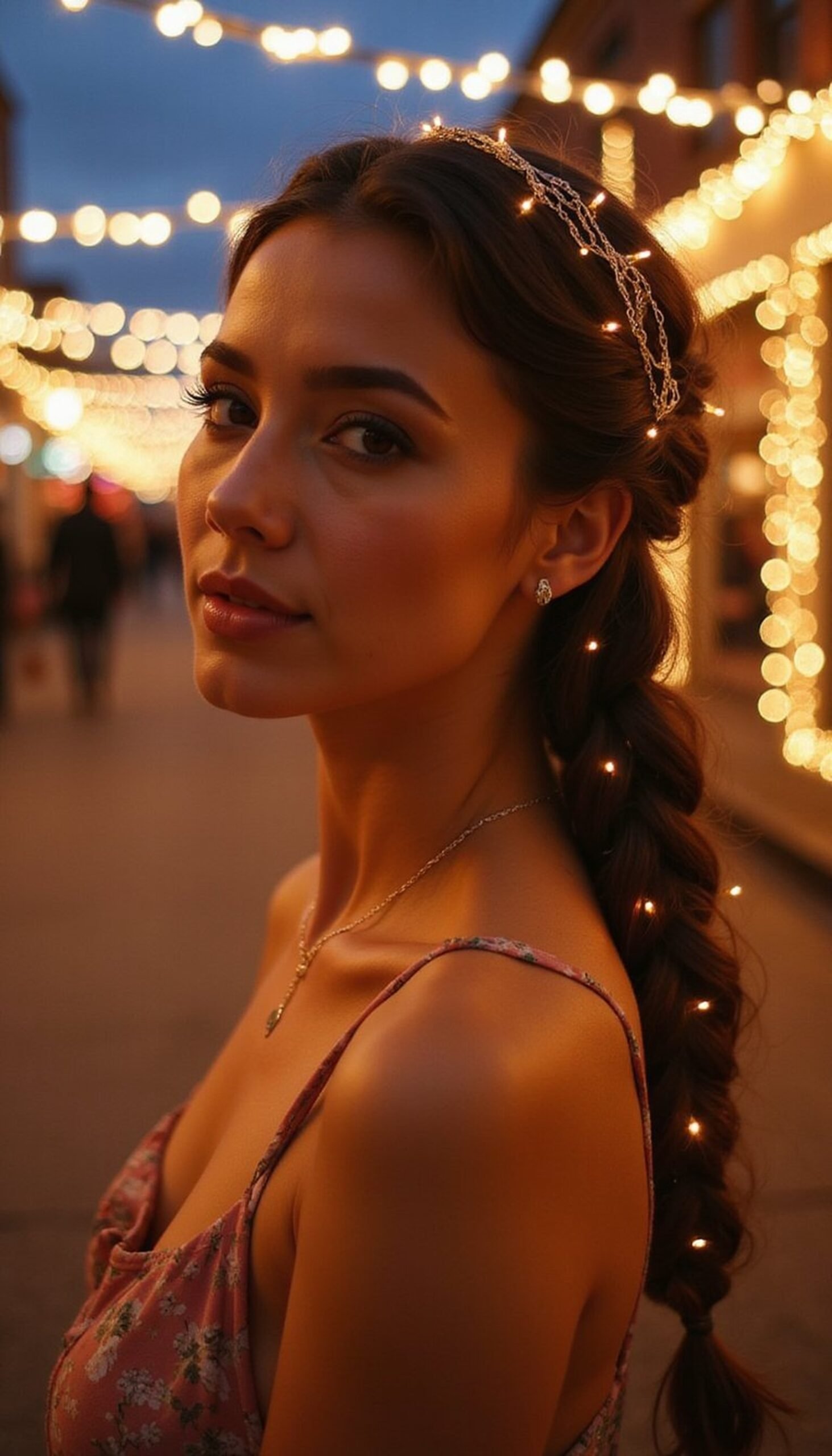 Twisted Halo Braid With Tiny LED Lights