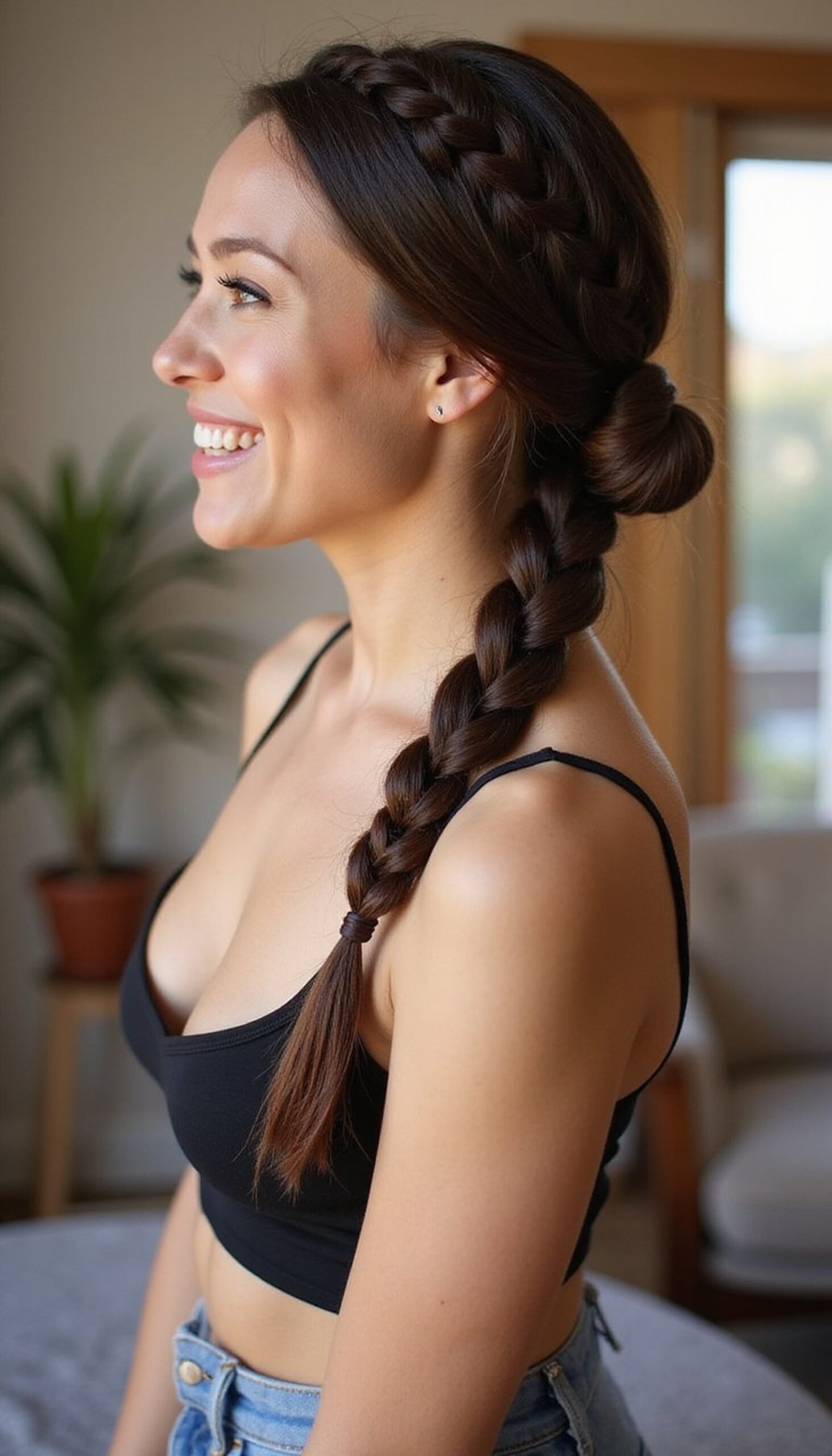 Dutch Lace Braids Into A Chic Low Bun