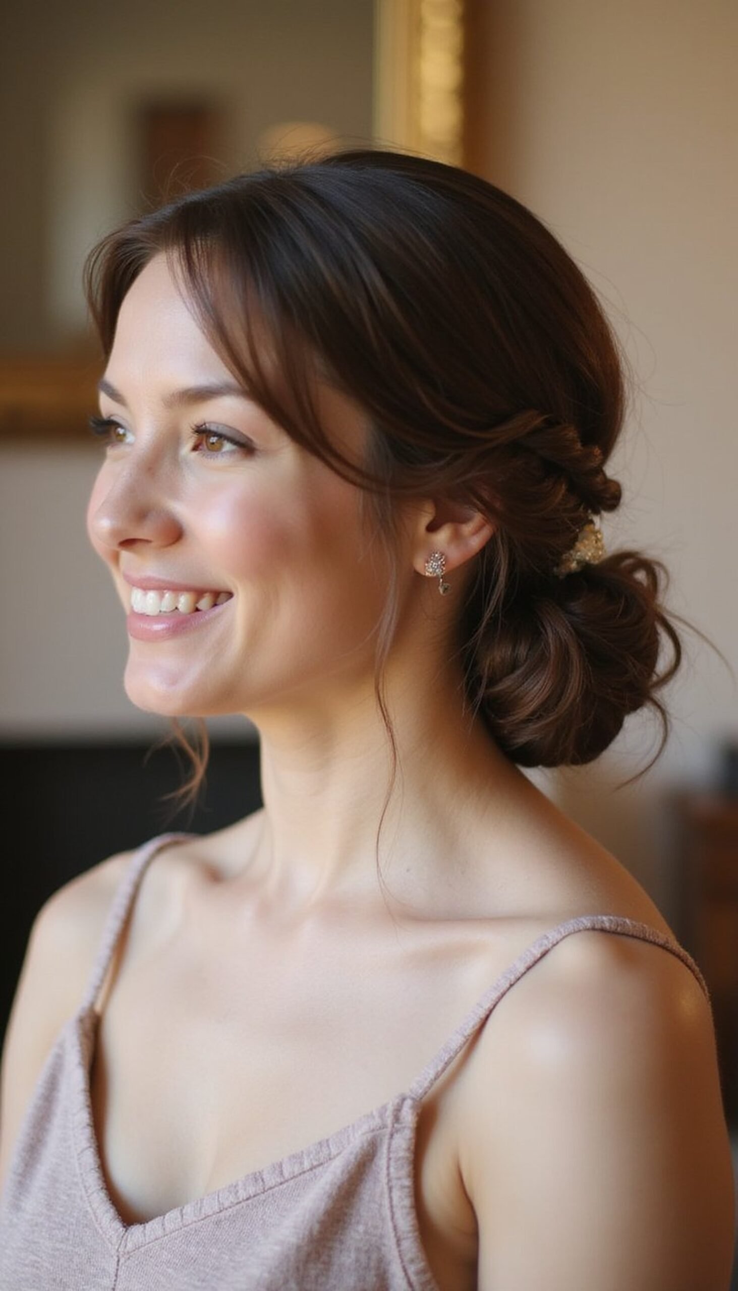 Elegant Chignon With Braided Side Accent