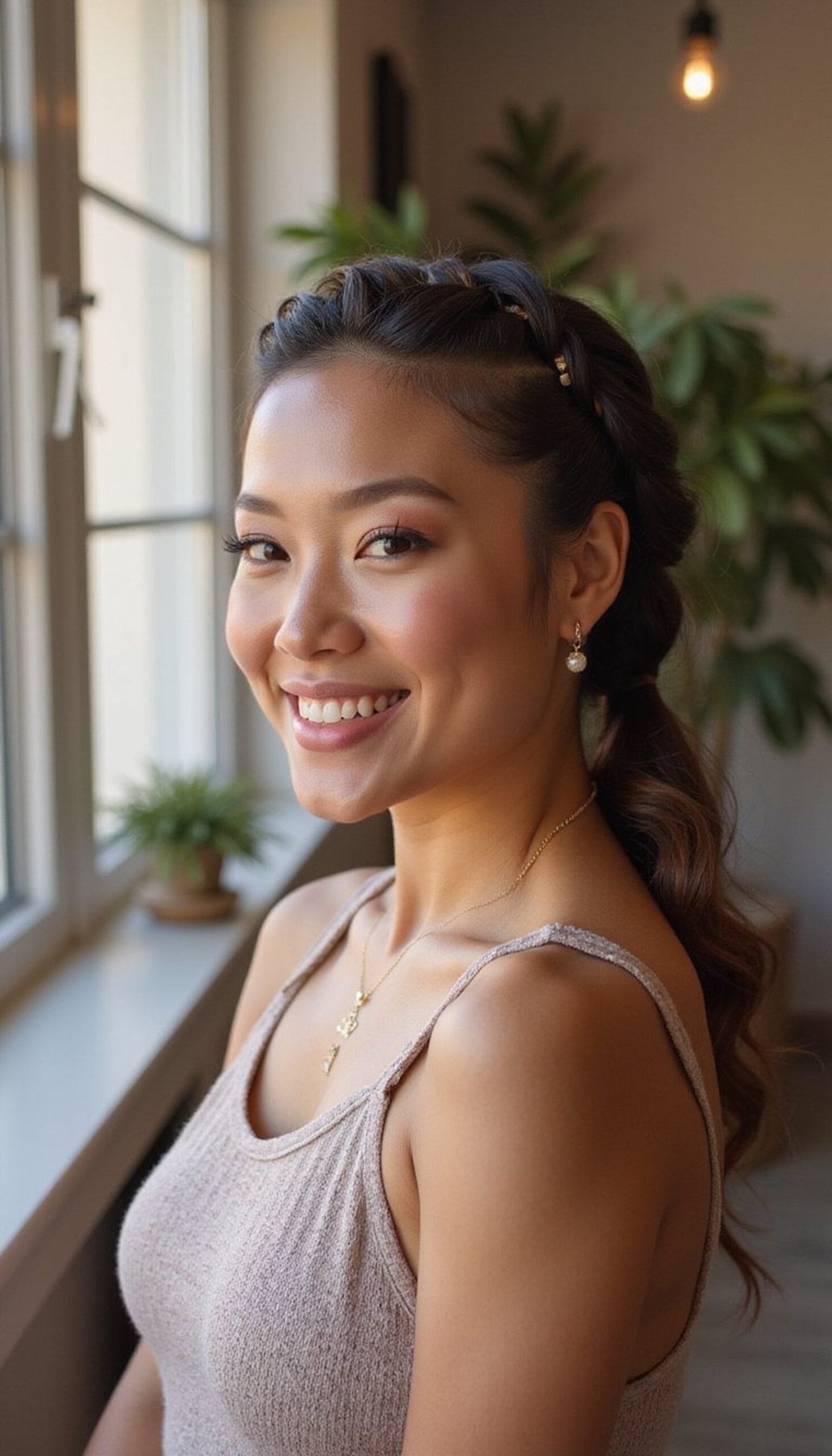 Glam Faux Hawk Braid With Pinned Waves