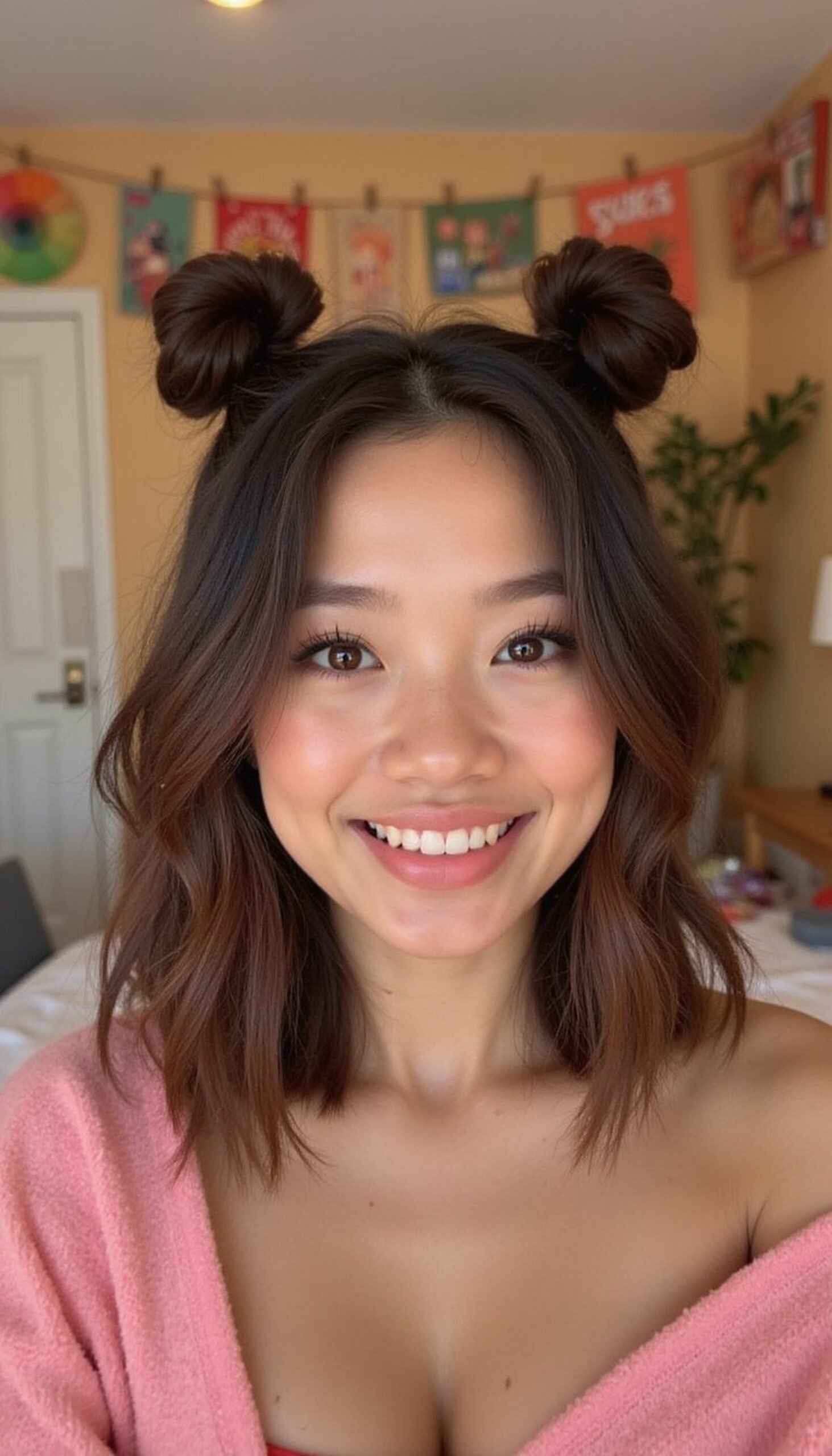 Double Space Buns For A Cute Playful Look