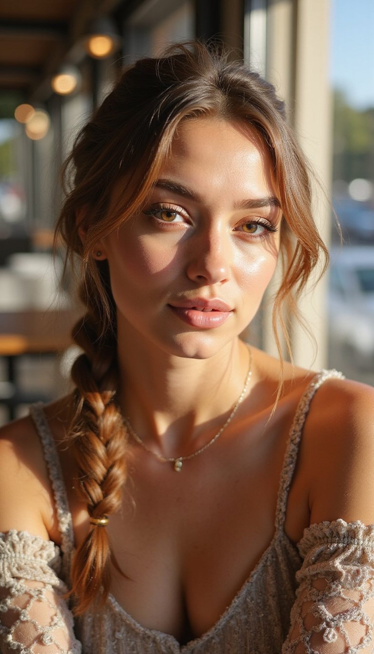 Fishtail Side Braid With Messy Tendrils