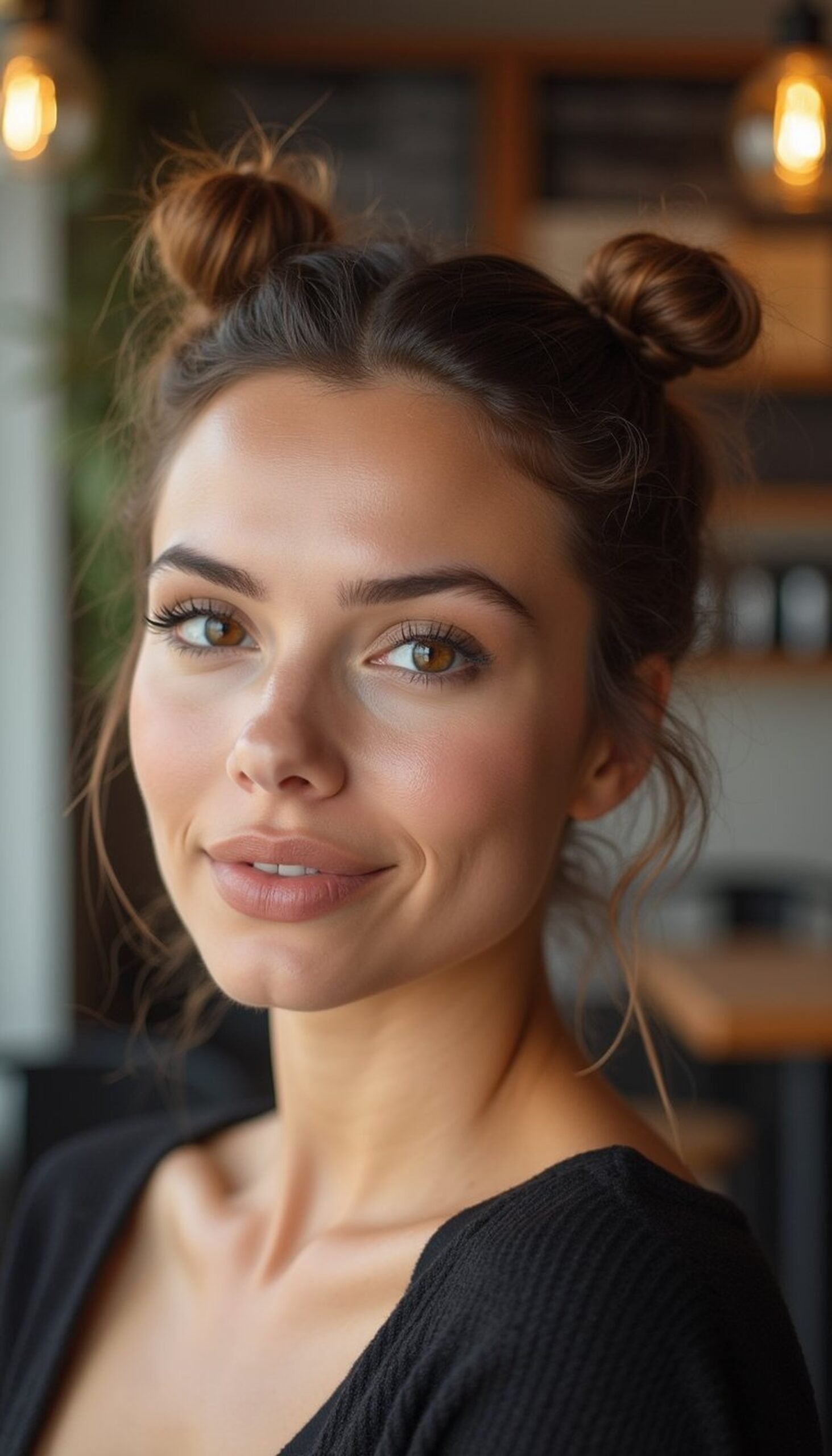 Mini Top Knots For Short Hair Days Out