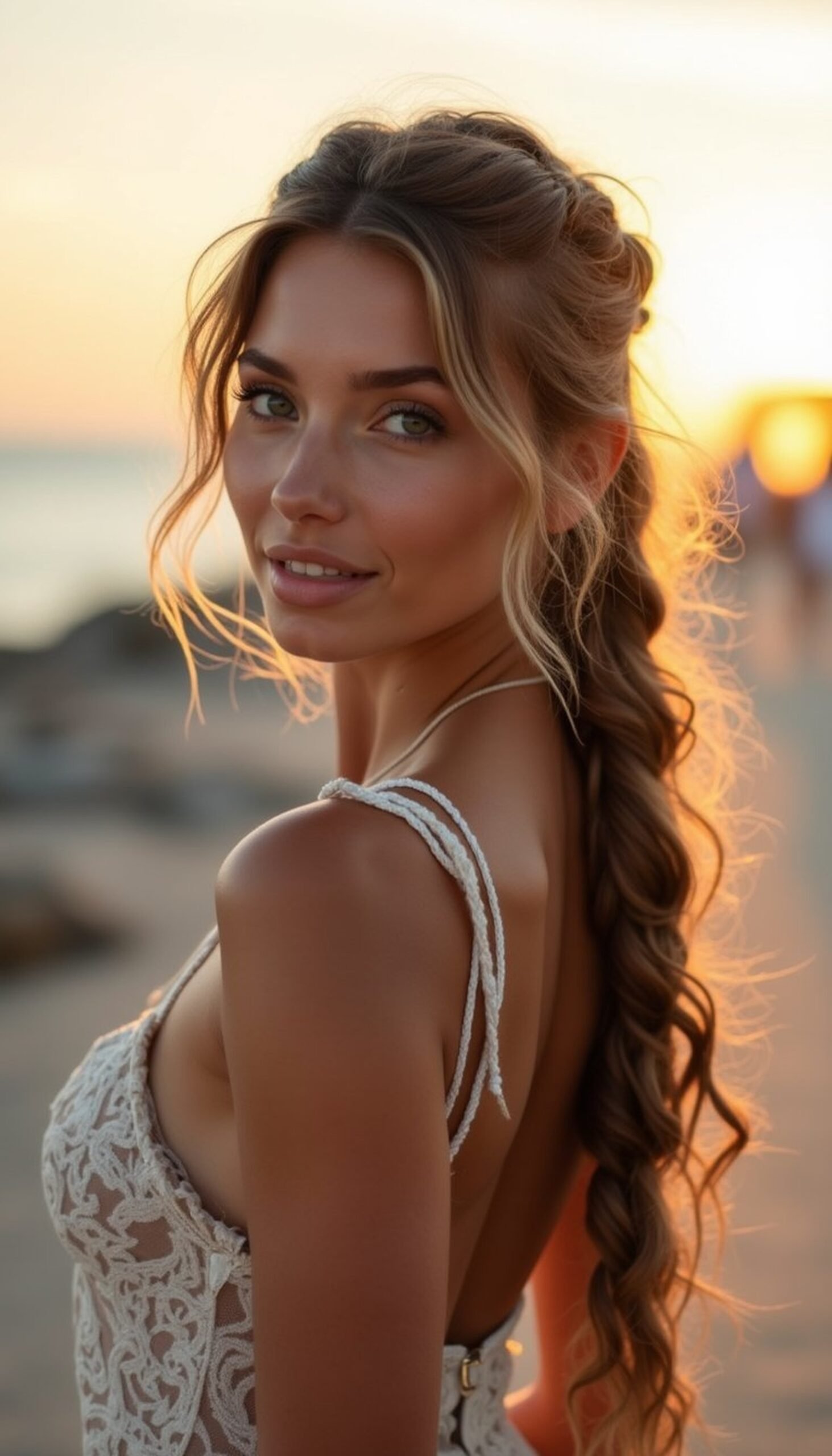 Braided Ponytail With Loose Wave Ends