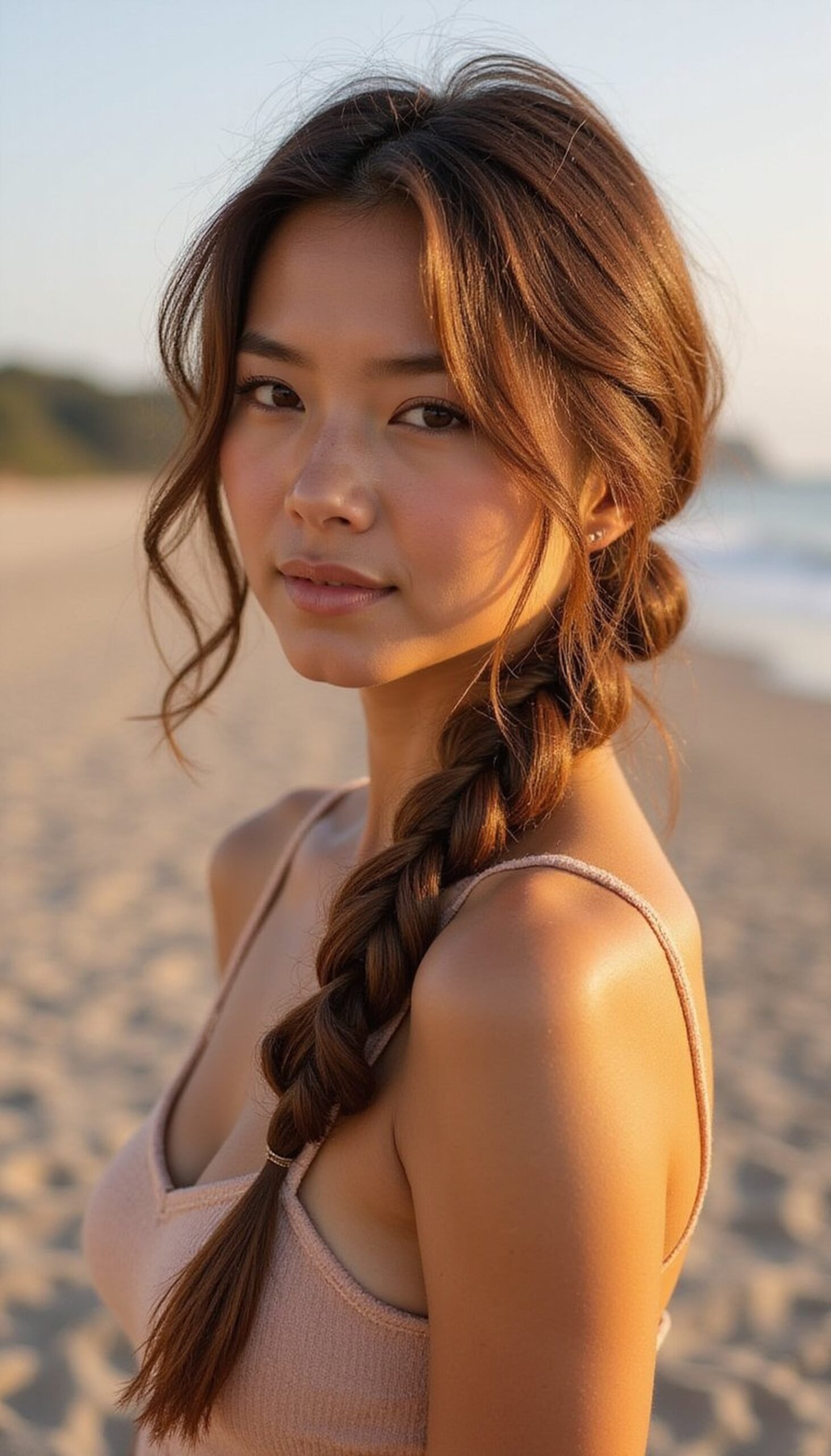 Fishtail Side Braid With Sun-Kissed Texture