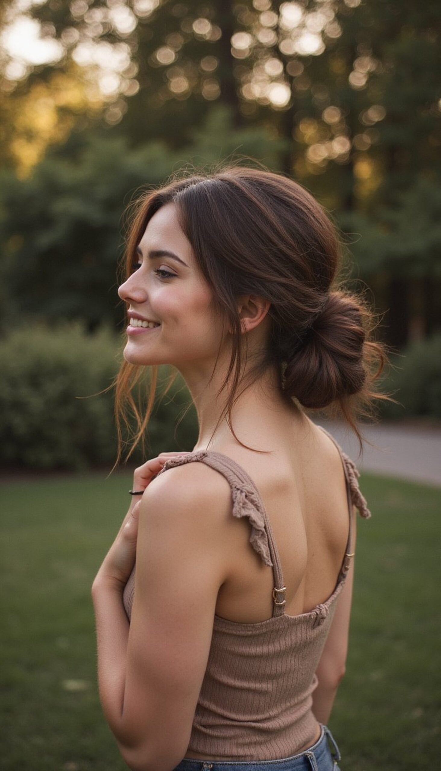 Knotted Low Bun With Twisted Side Details