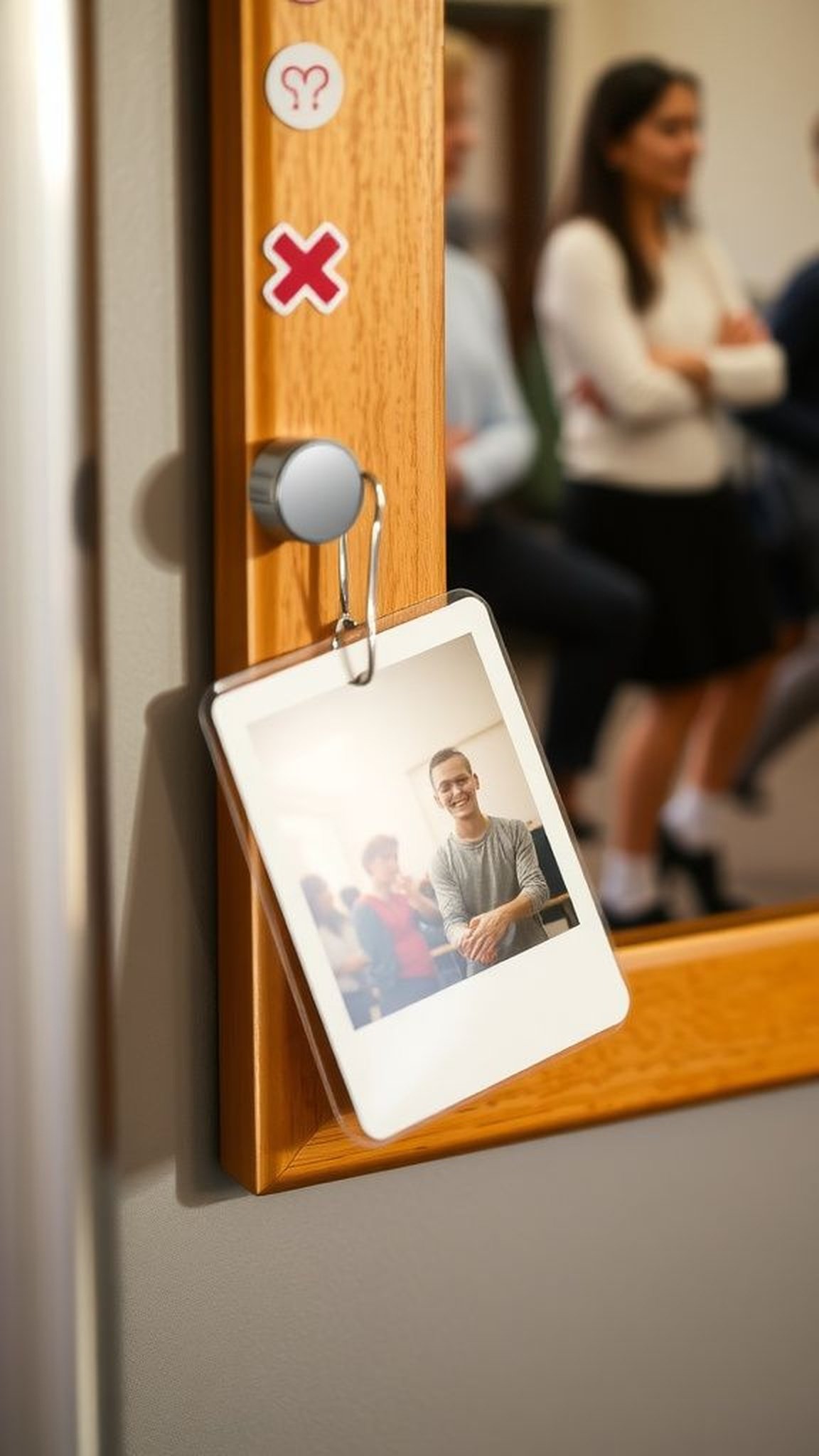 Magnet photo frame with candid classroom snapshot