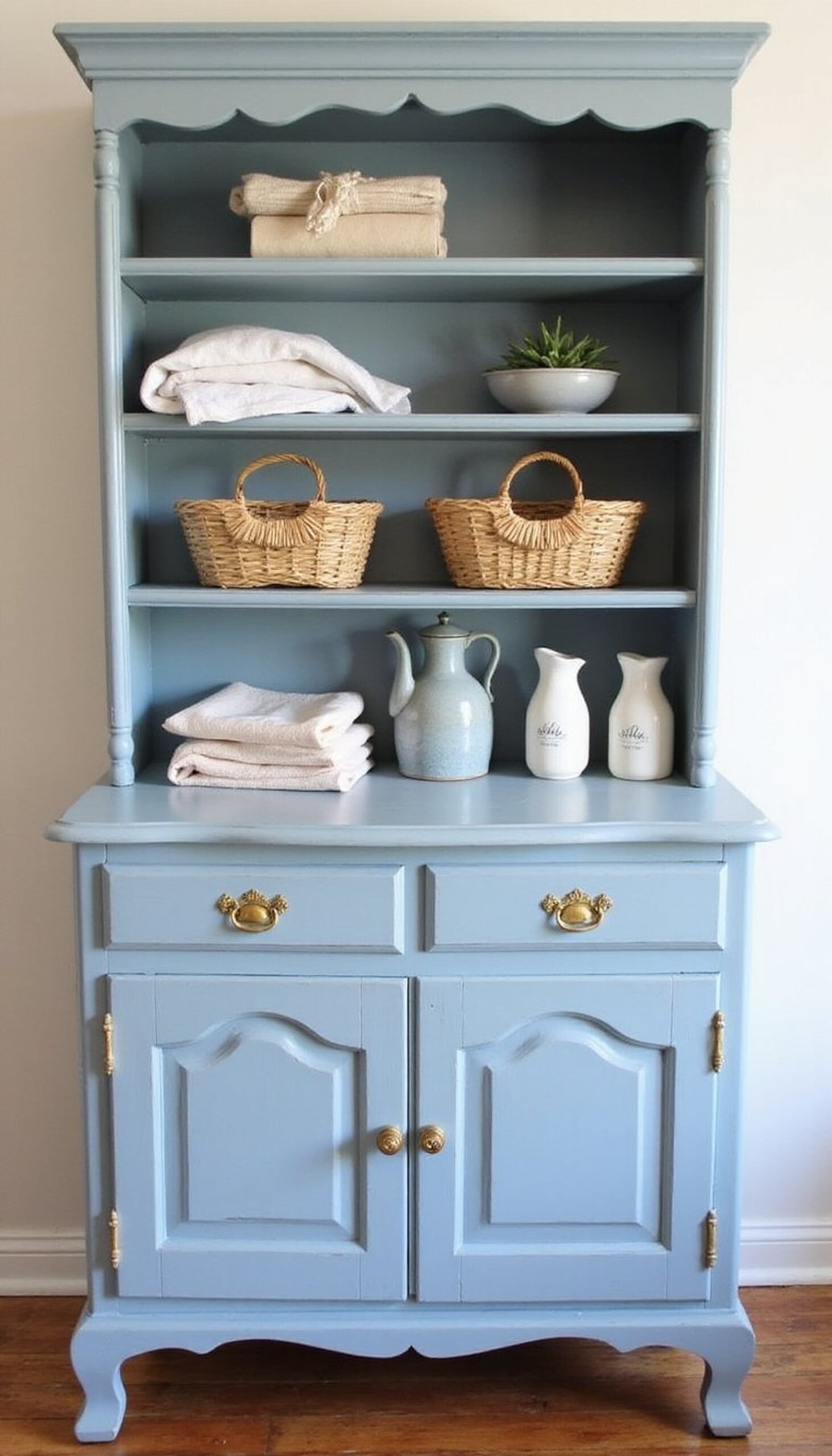 Chalk-painted cabinet: soft, matte finish magic