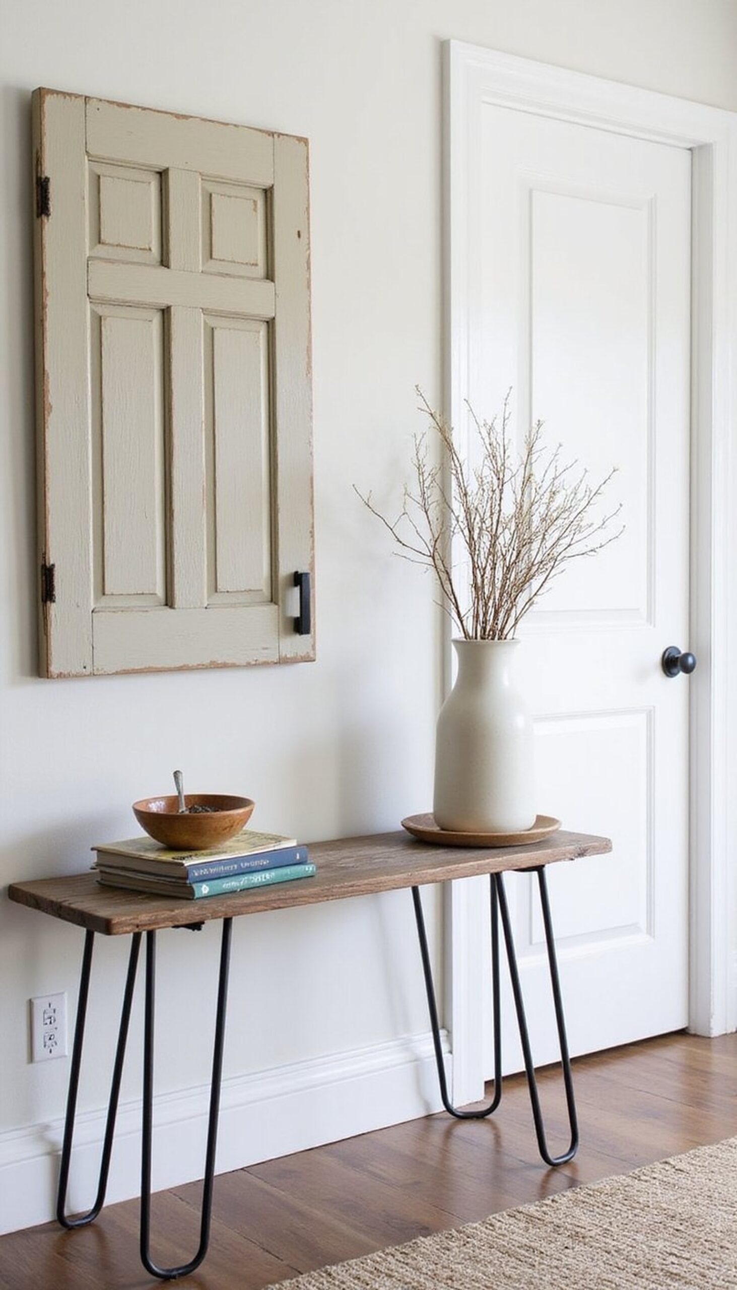 Repurposed door becomes a unique console table