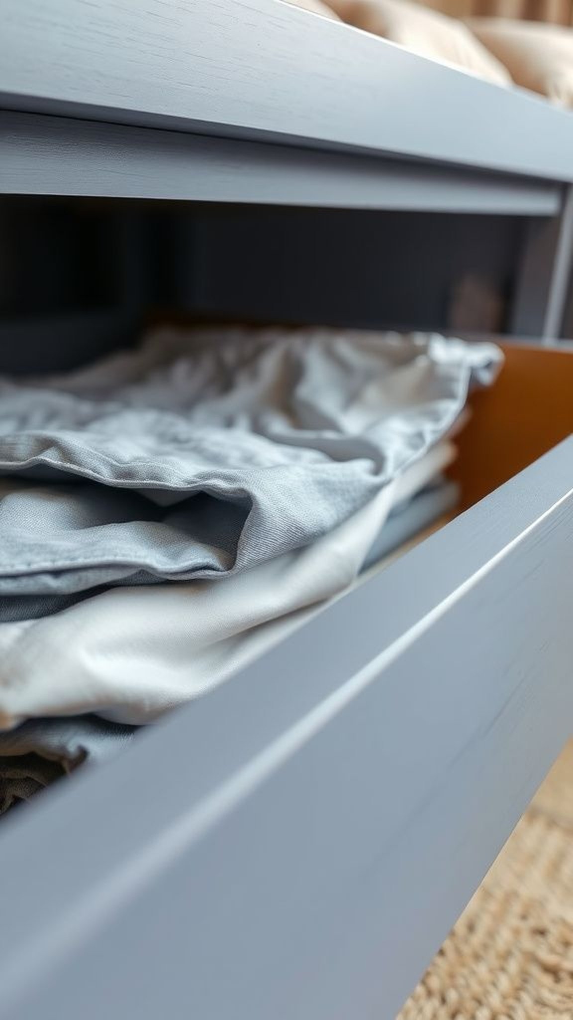 Denim drawer liners giving soft cotton scent inside
