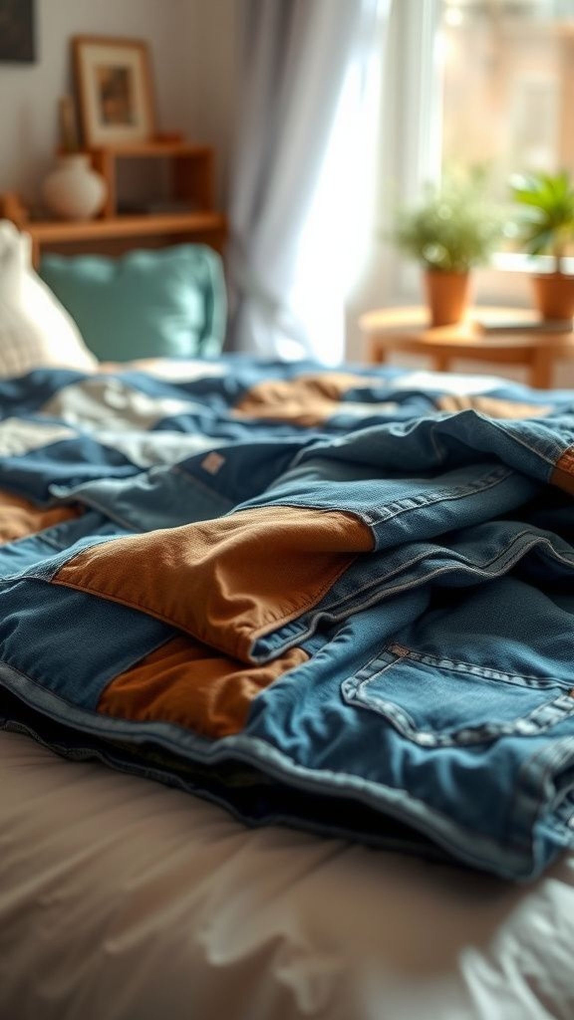 Denim memory patch quilt from children’s jeans